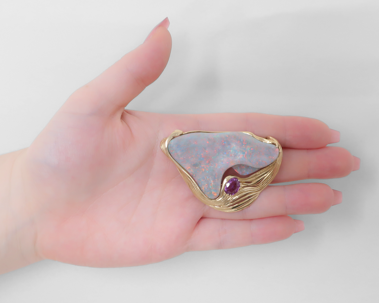 Australian Opal & Sapphire Pendant