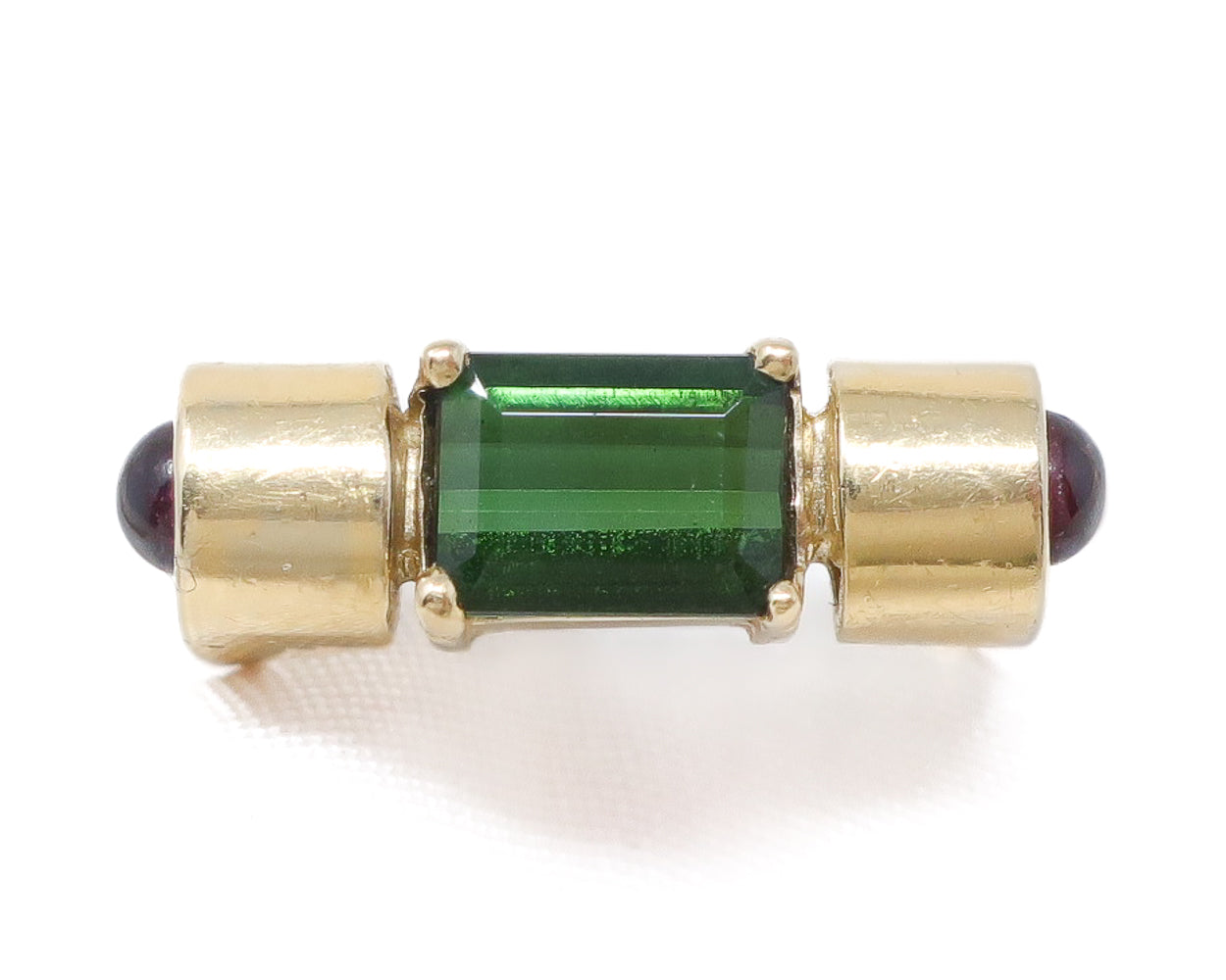 Vintage Green Tourmaline & Garnet Ring
