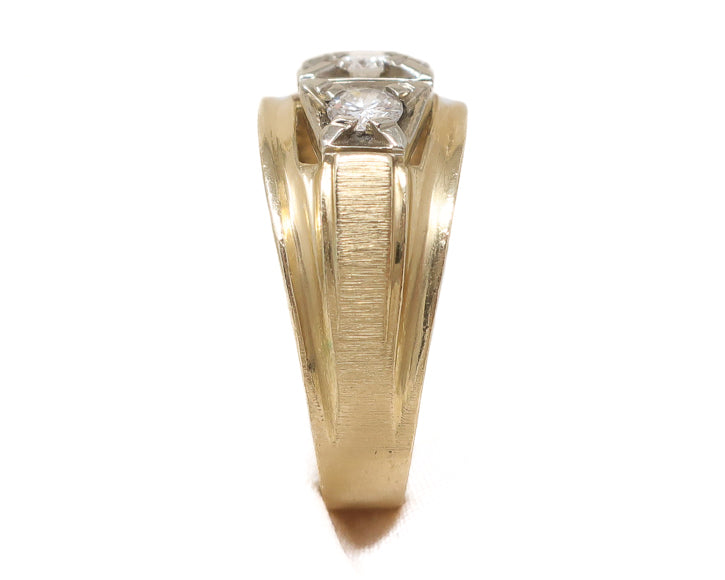 Midcentury Two-Tone Diamond Ring