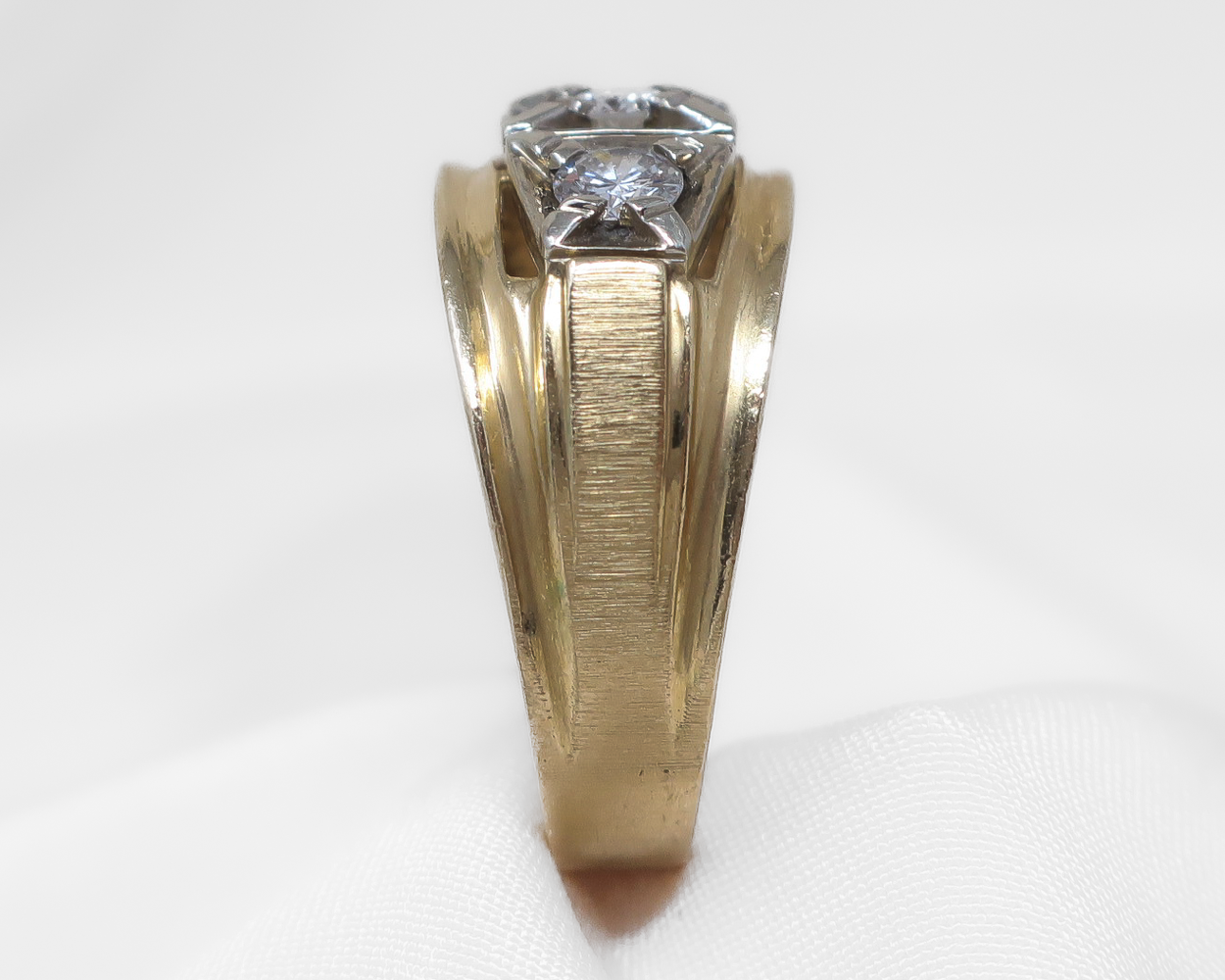 Midcentury Two-Tone Diamond Ring