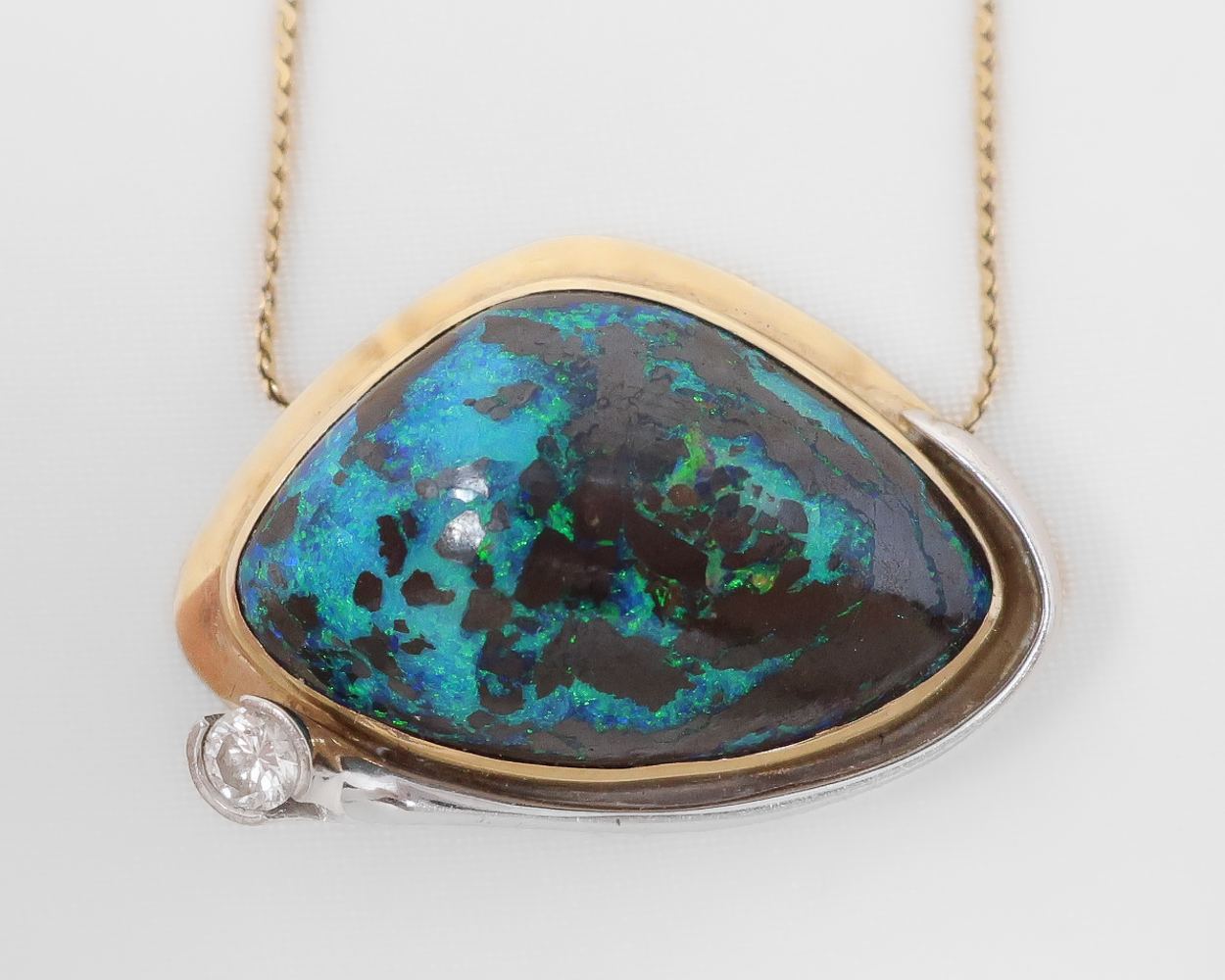 1970s Opal & Diamond Pendant Locket