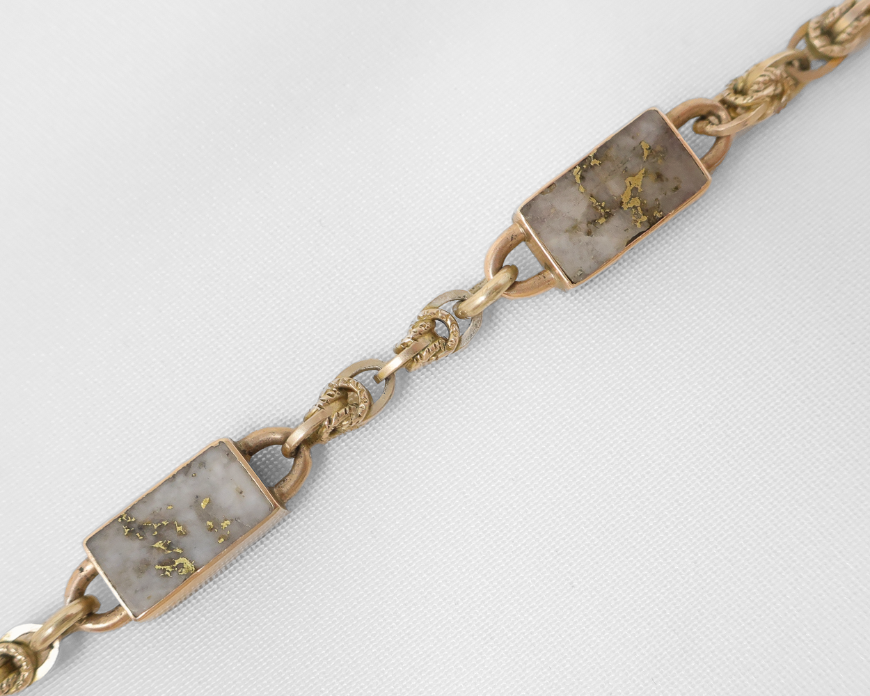 Victorian Gold-Bearing Quartz Watch Chain