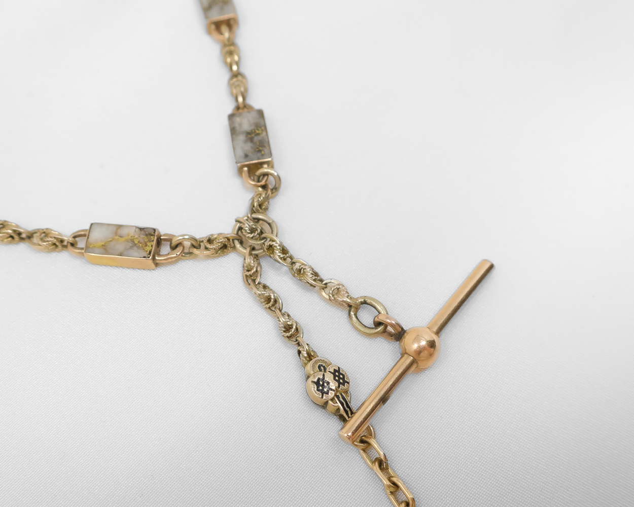 Victorian Gold-Bearing Quartz Watch Chain