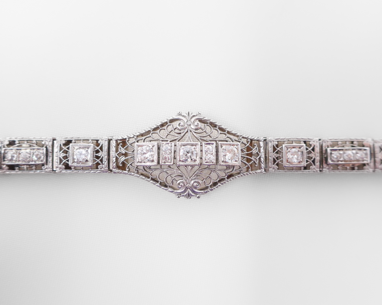 Art Deco Filigree Diamond Bracelet