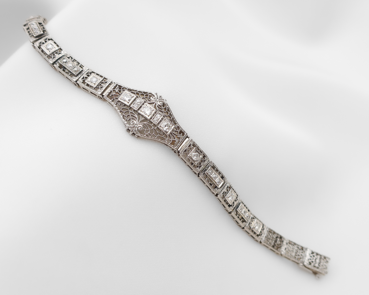 Art Deco Filigree Diamond Bracelet