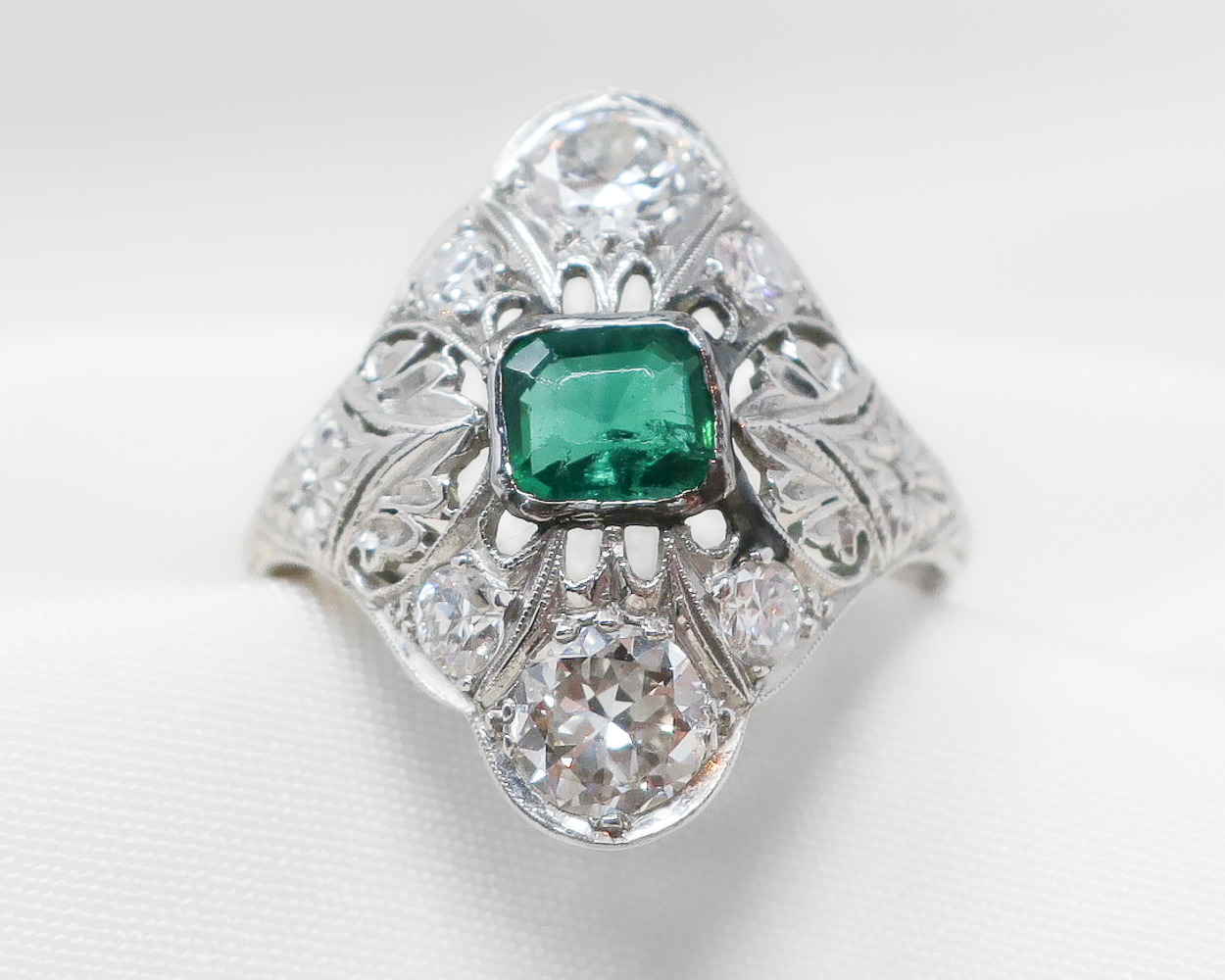 Edwardian Emerald & Diamond Ring