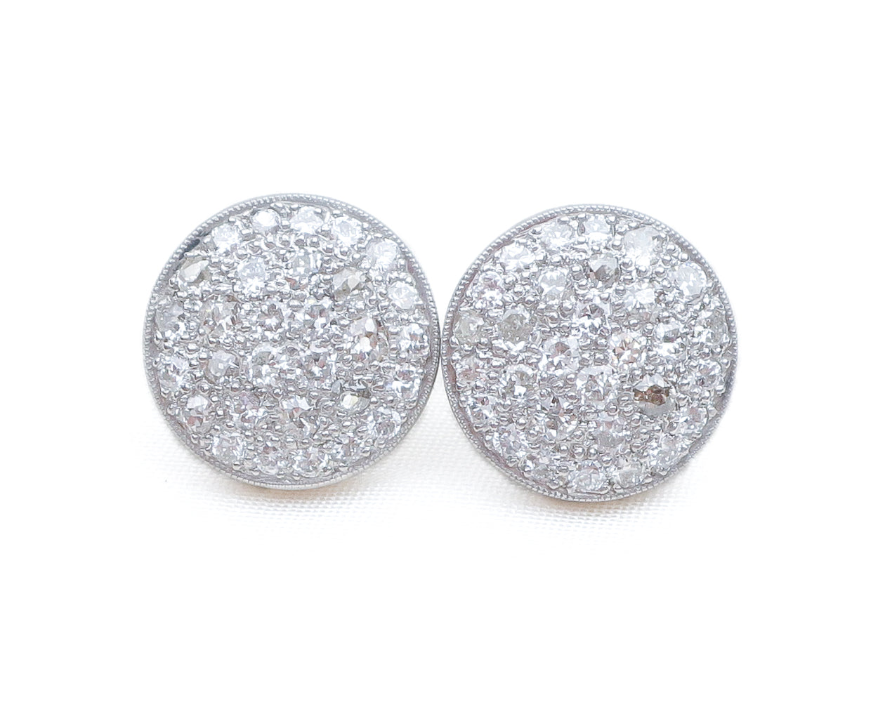 Art Deco Diamond Disk Earrings