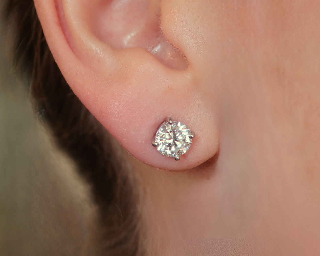 Vintage Diamond Stud Earrings