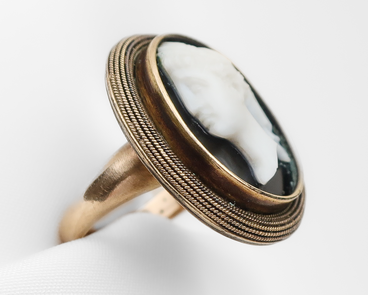 Victorian Onyx Cameo Ring