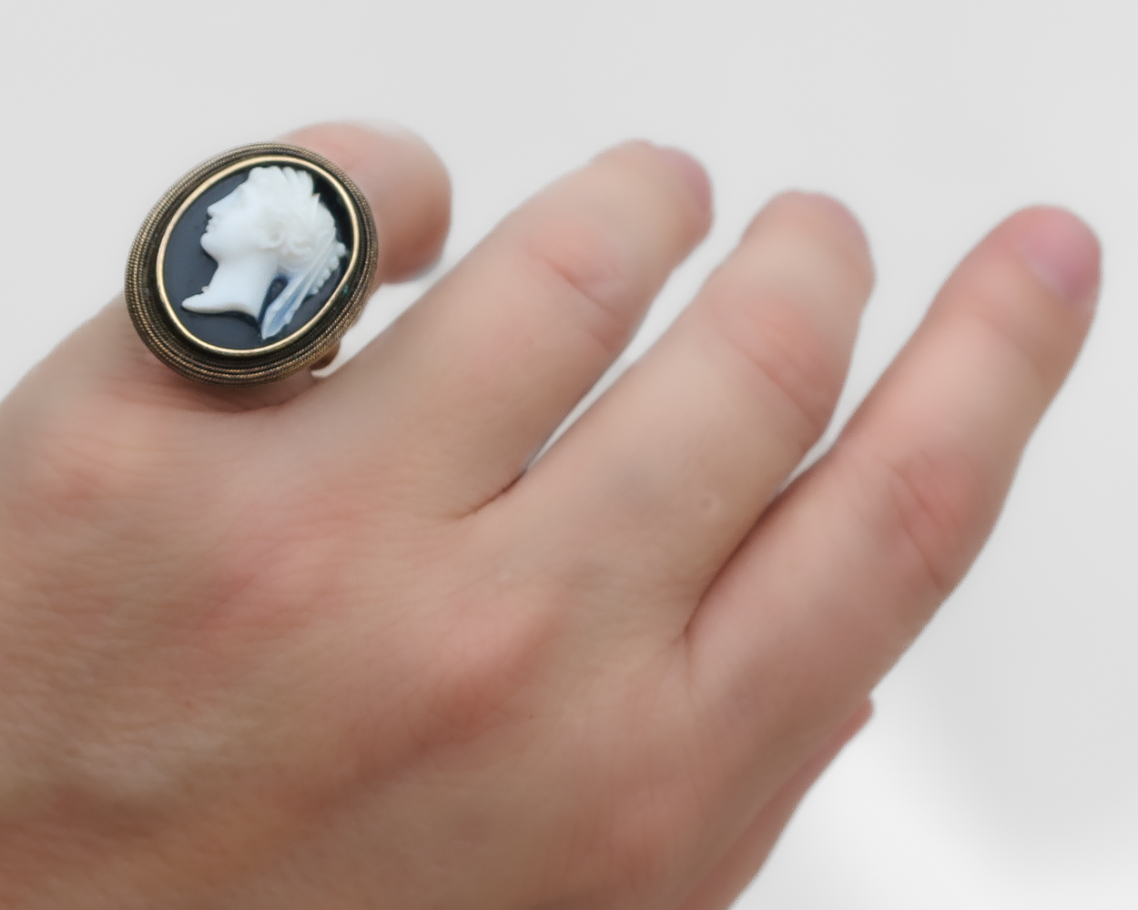 Victorian Onyx Cameo Ring