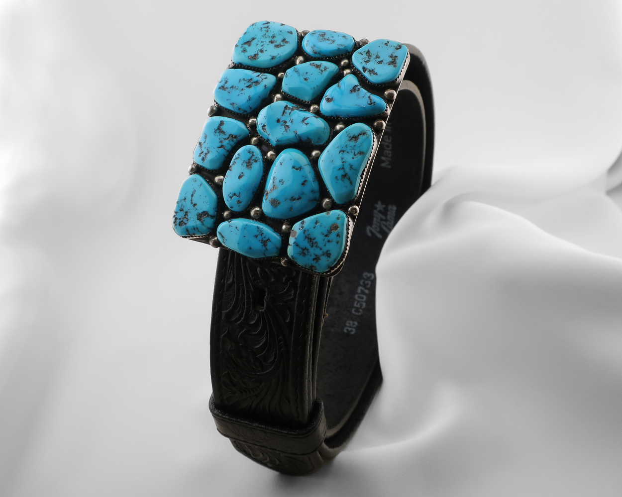 Turquoise Buckle with Leather Belt