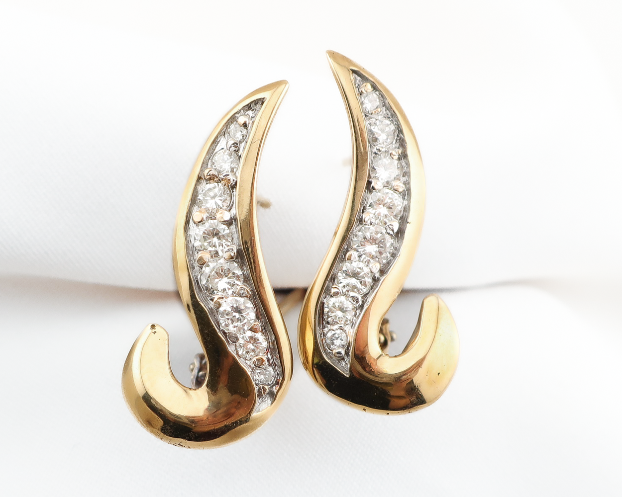 Midcentury Diamond Swirl Earrings