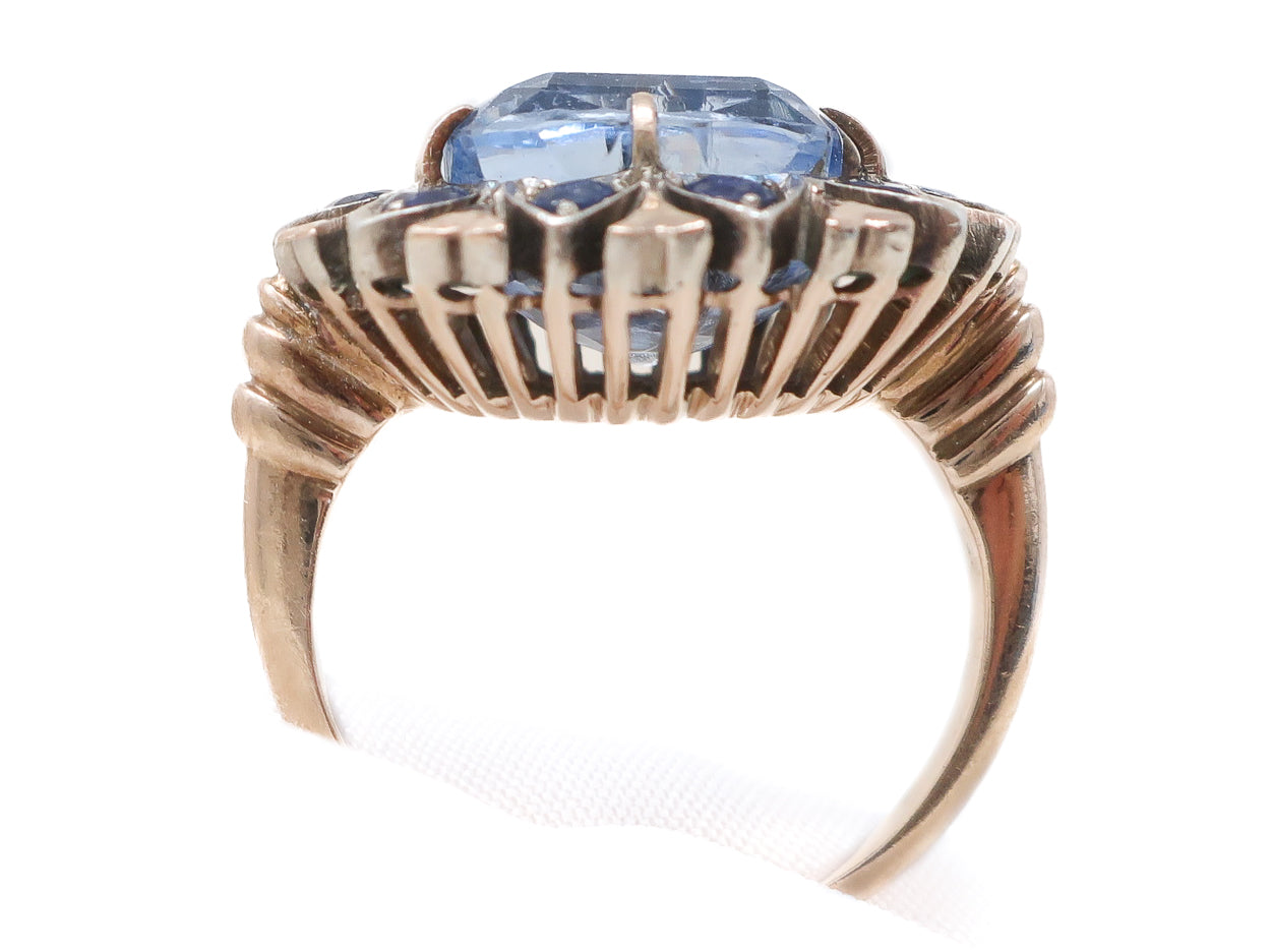 Retro No-Heat Sapphire Ring