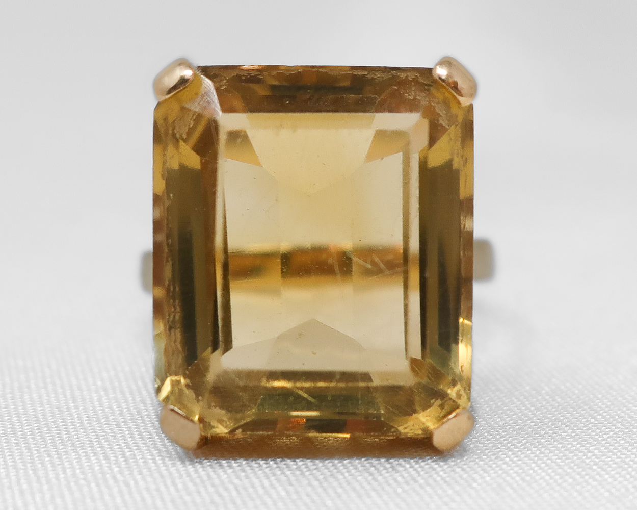 Midcentury Citrine Cocktail Ring