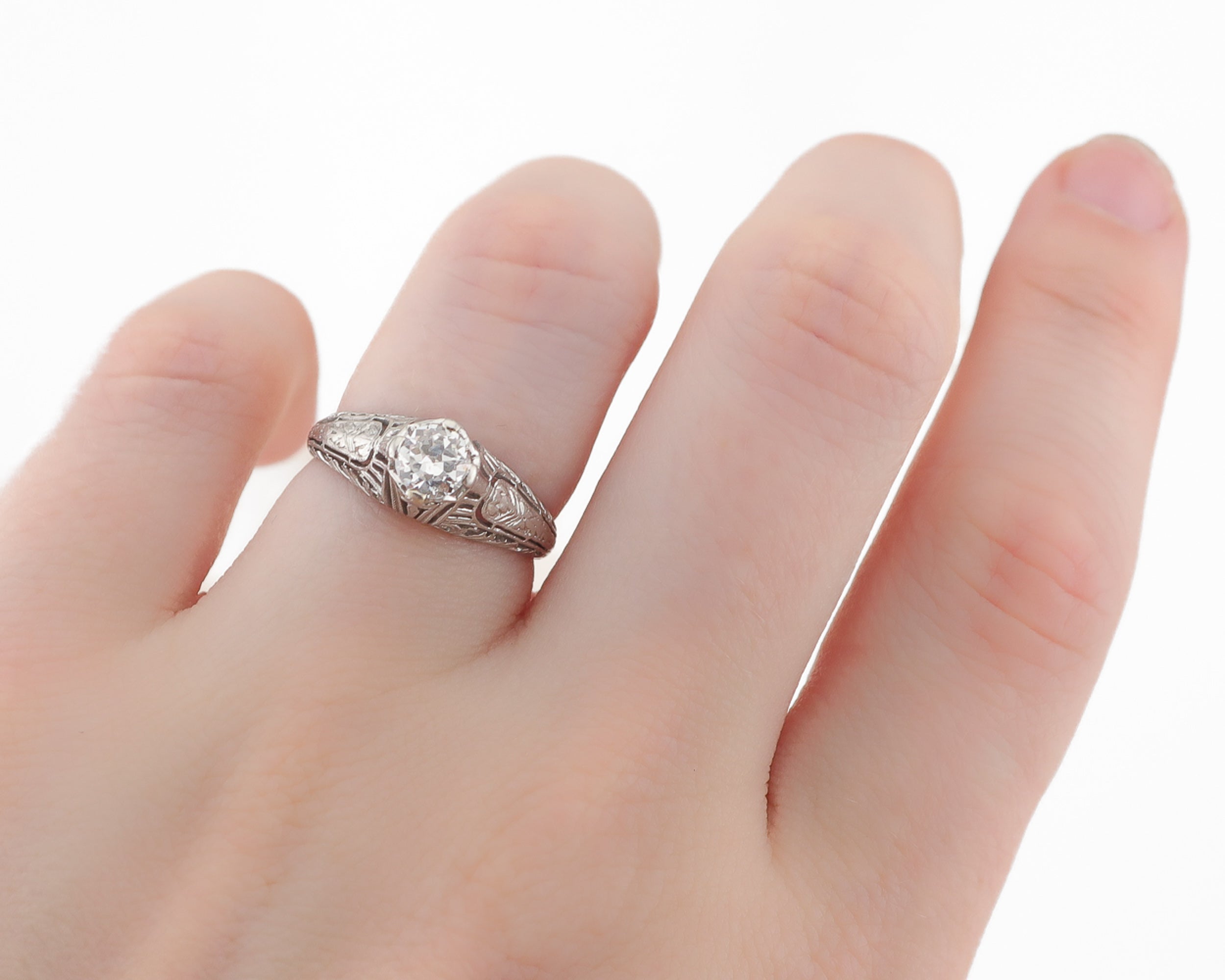 Art Deco Filigree Diamond Ring