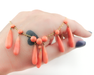 Victorian Orange Coral Teardrop Festoon Necklace