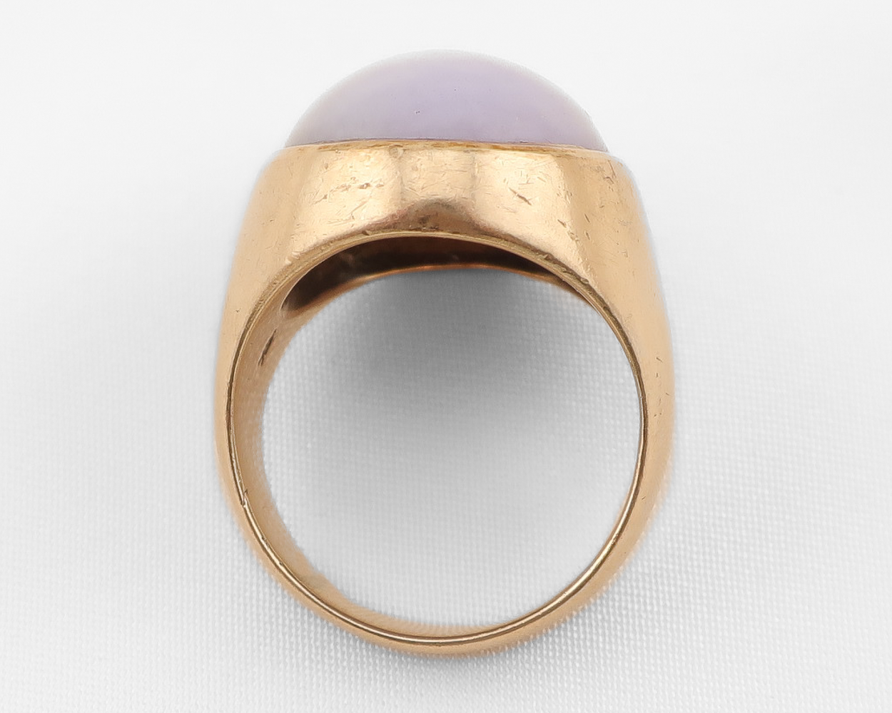 Late-Midcentury Lavender Jade Cabochon Ring