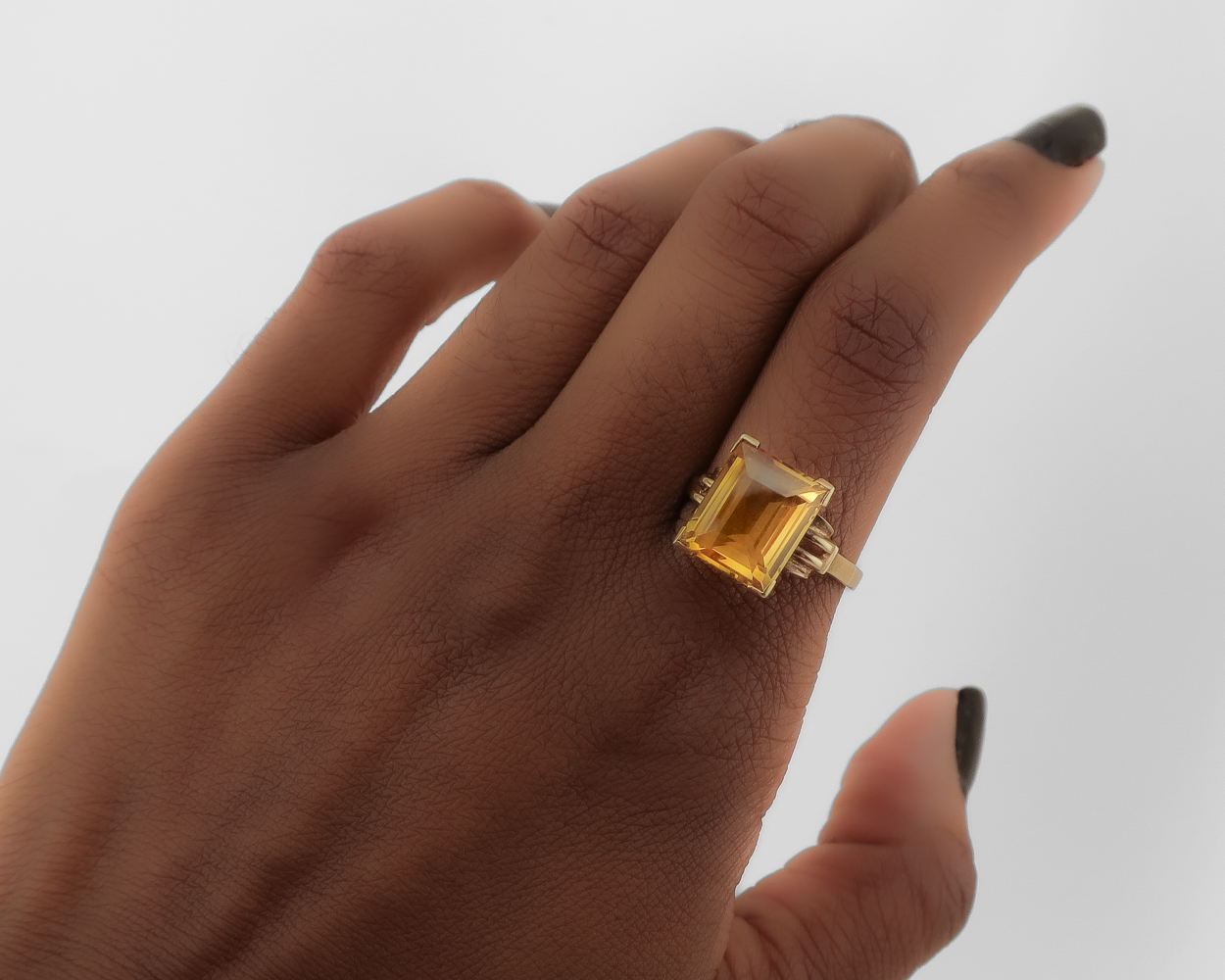 Retro-Era Citrine Ring