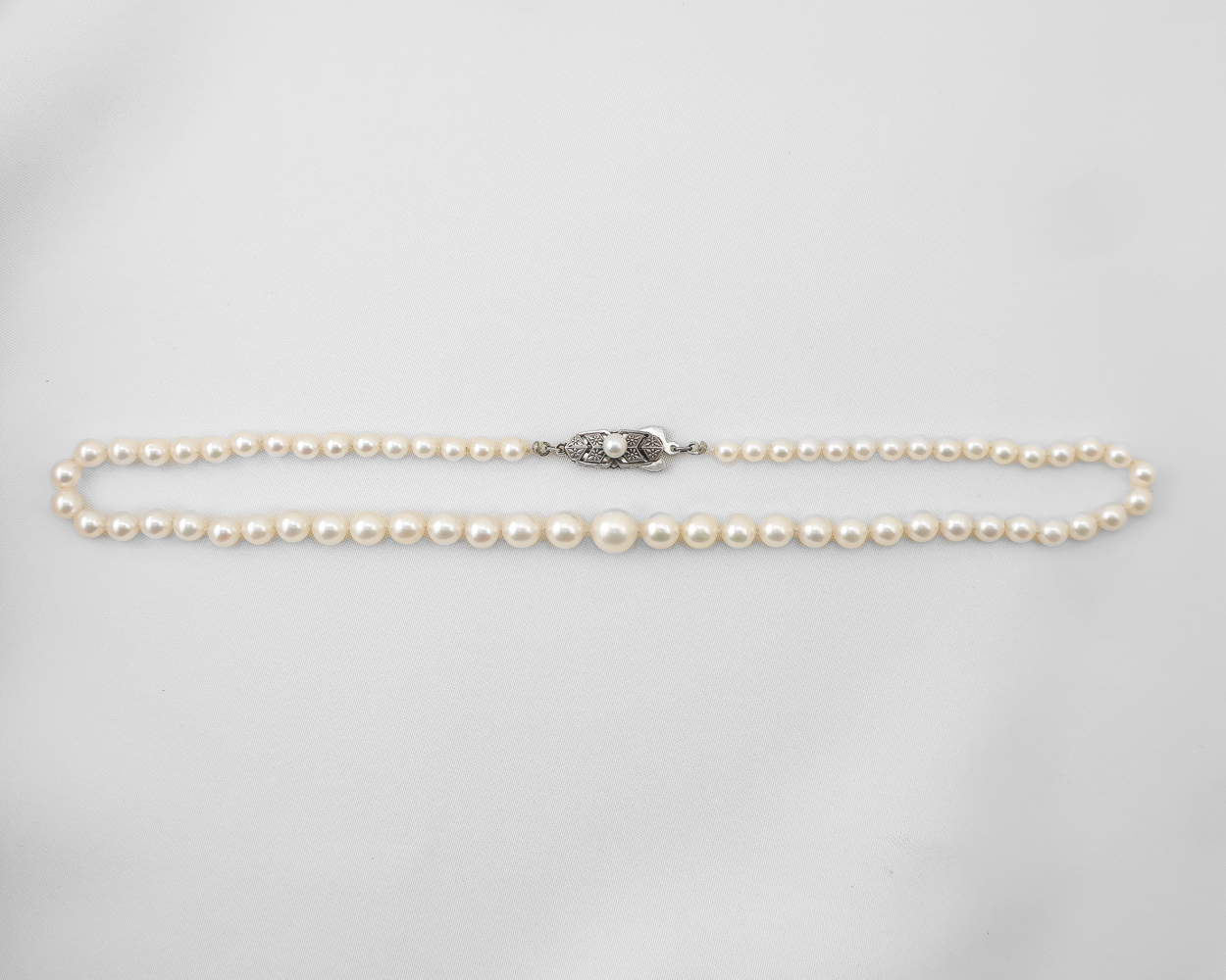 1950s Mikimoto Pearl Necklace and Earrings Set