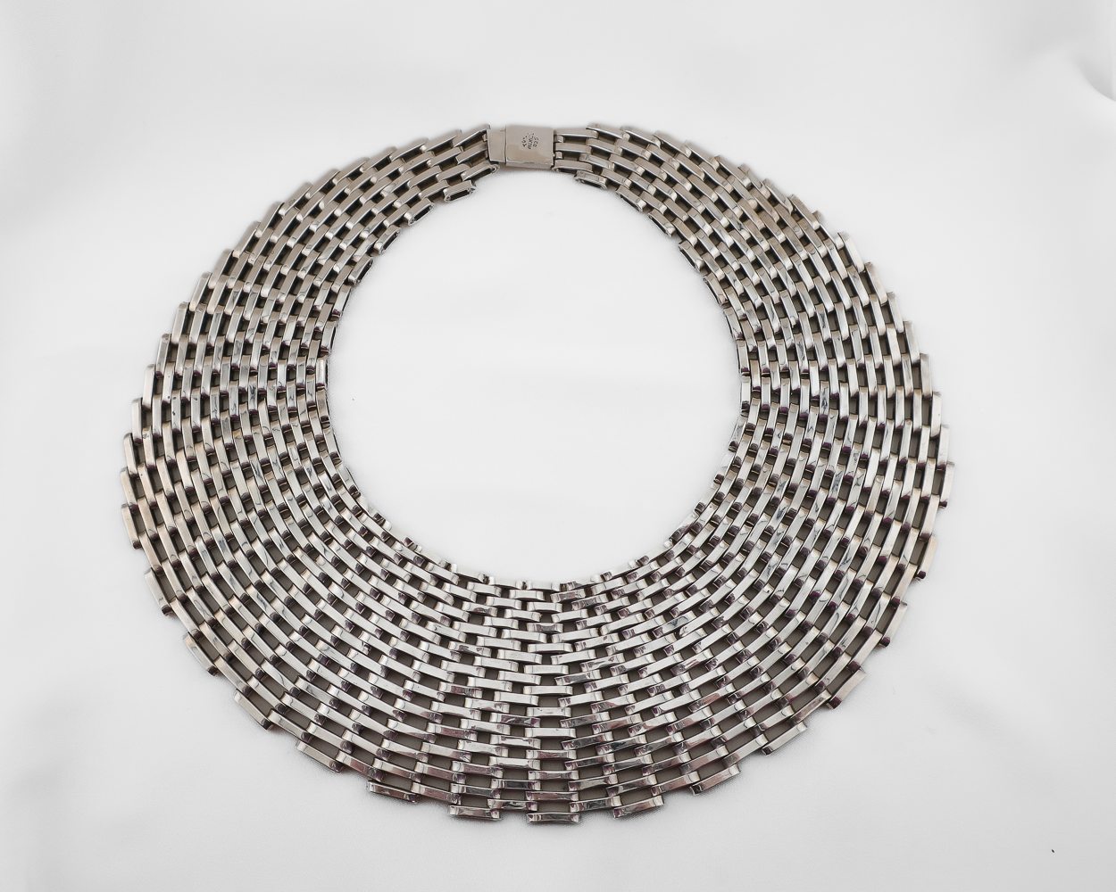 Vintage Mexican Silver Bib Necklace