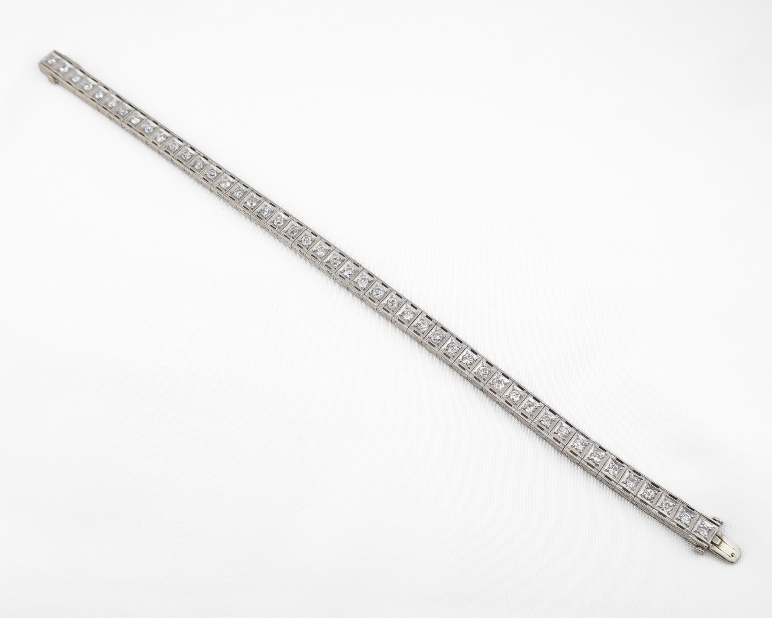 Circa 1930 Art Deco Diamond Line Bracelet
