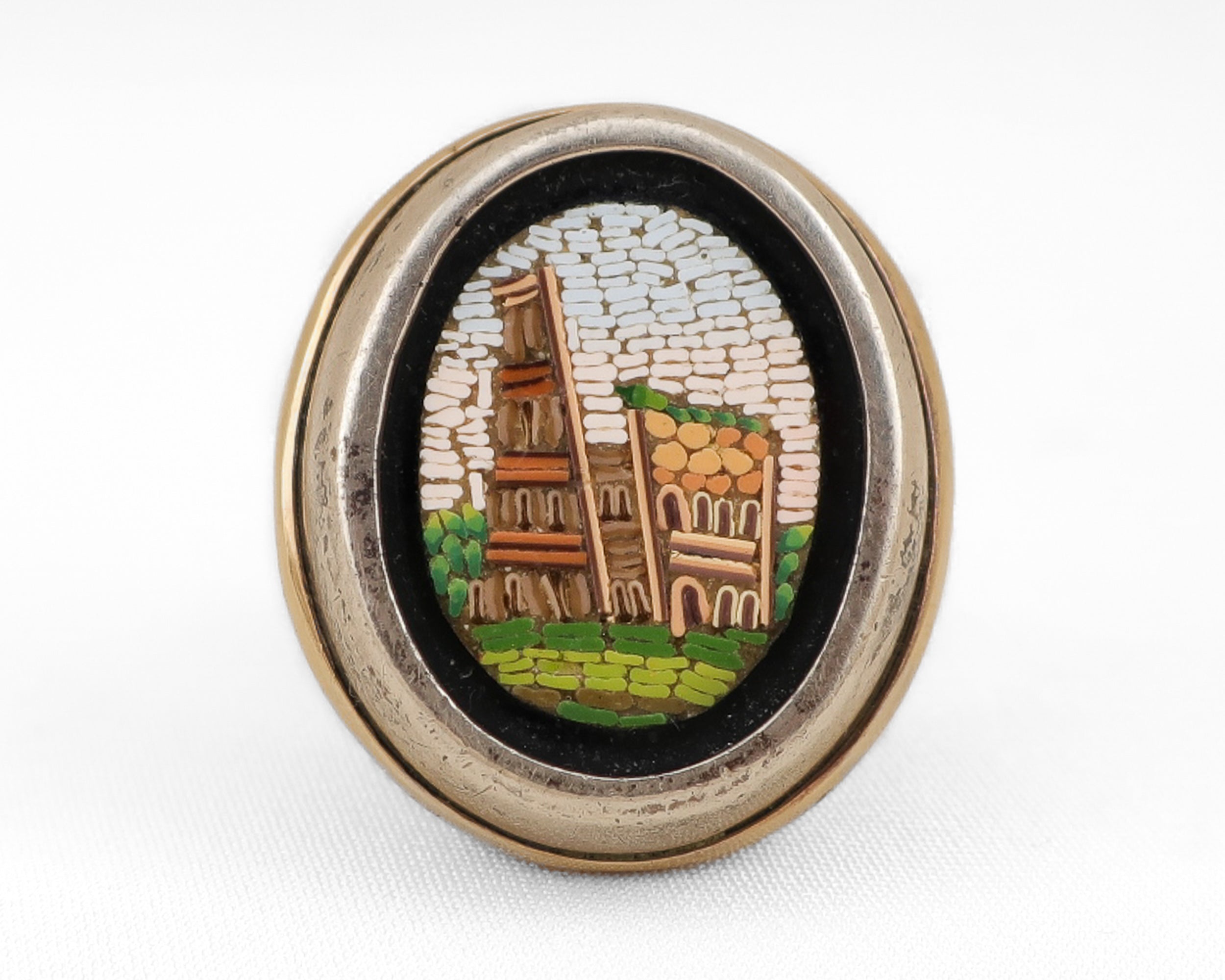 Roman Colosseum Micromosaic Ring