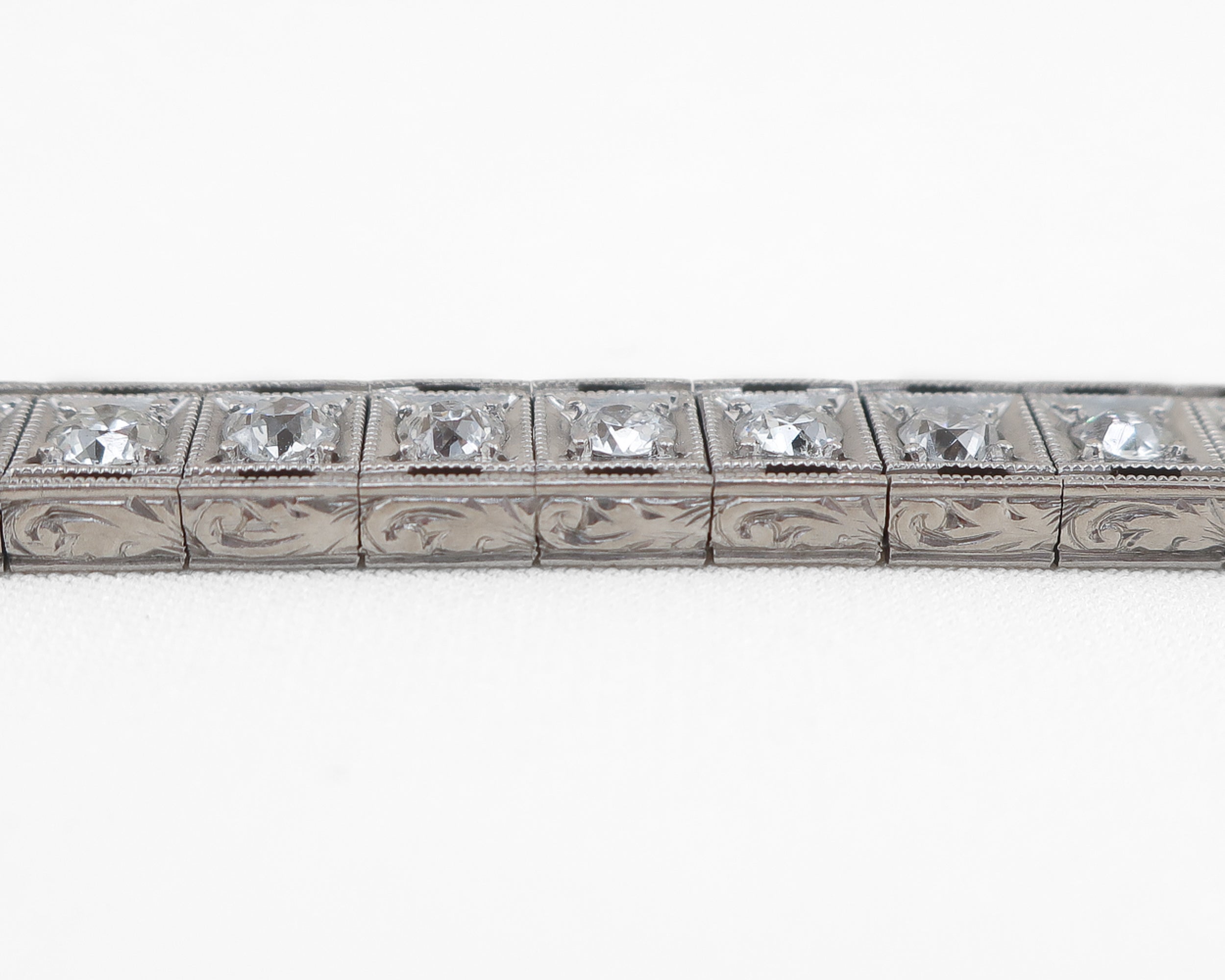 Circa 1930 Art Deco Diamond Line Bracelet