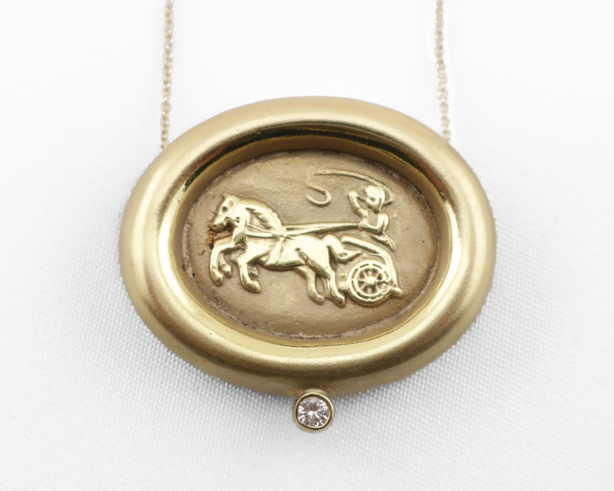 Vintage Italian Chariot Pendant with Diamond