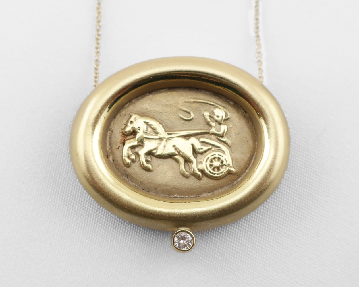 Vintage Italian Chariot Pendant with Diamond