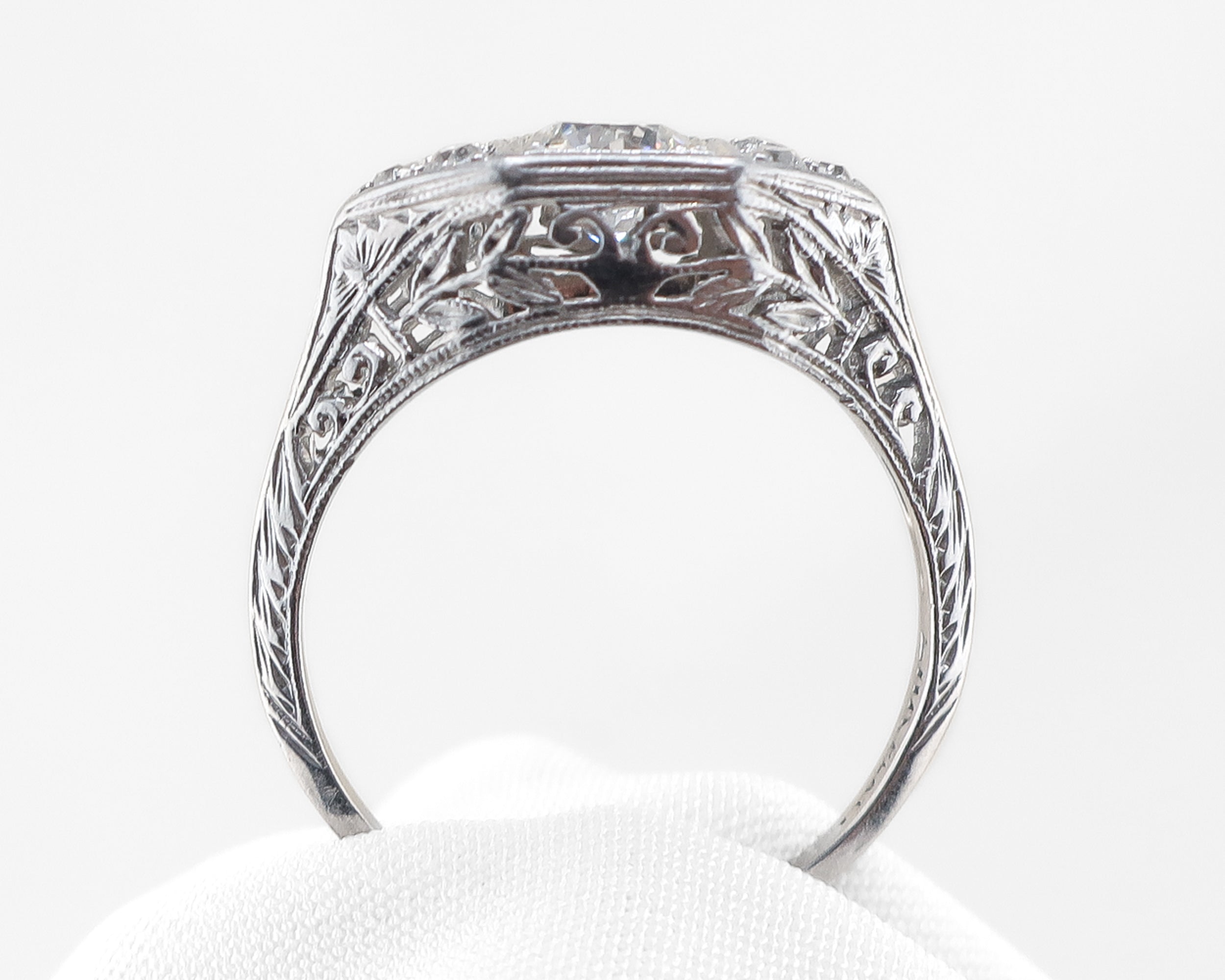 Circa 1930 Art Deco Transitional-Cut Diamond Ring