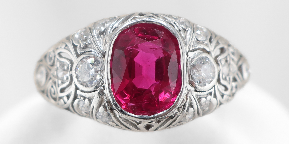 Edwardian Ruby Ring — Isadoras Antique Jewelry - Main Image