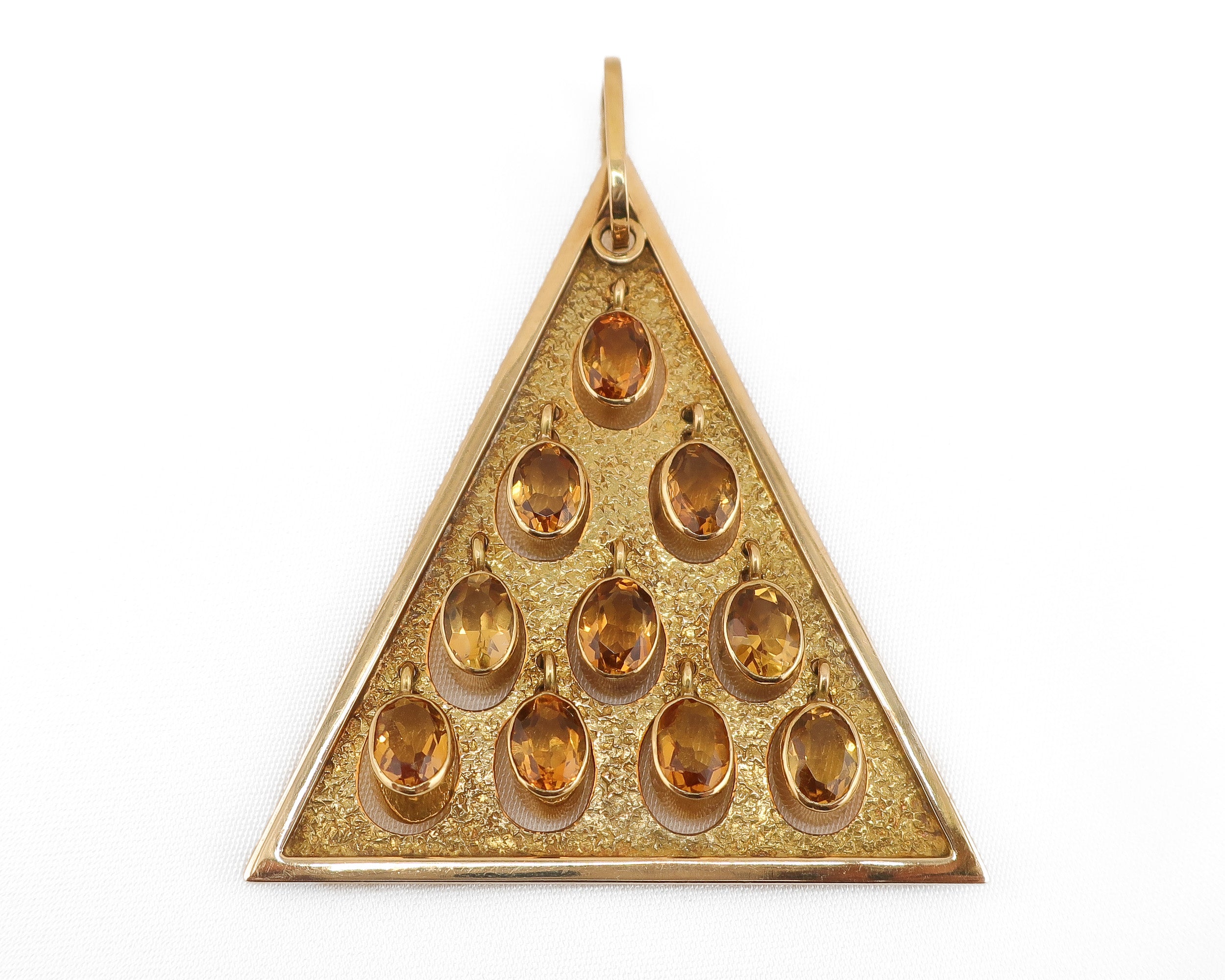 Circa 1970 Oswaldo Guayasamín Kinetic Citrine Pendant