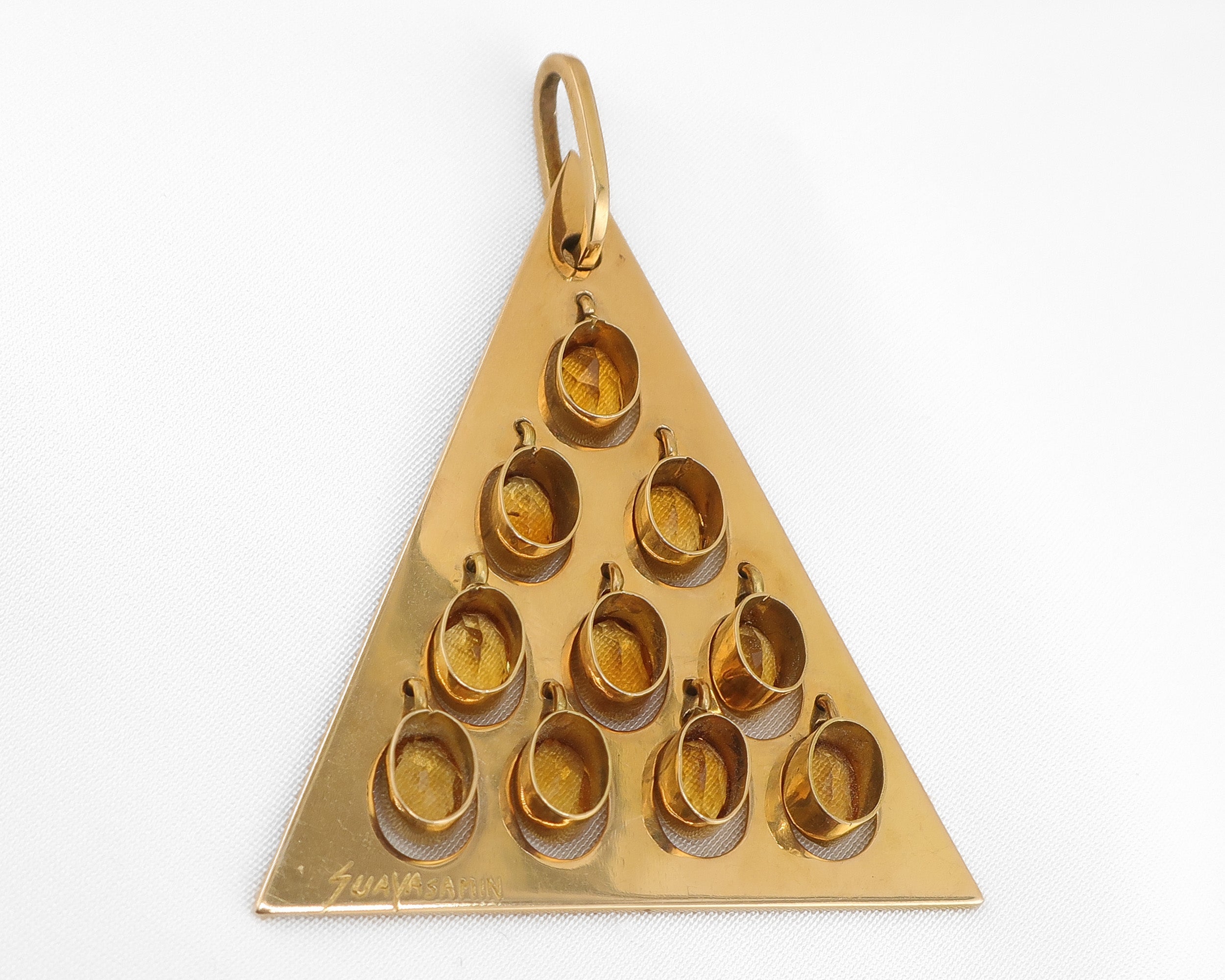 Circa 1970 Oswaldo Guayasamín Kinetic Citrine Pendant