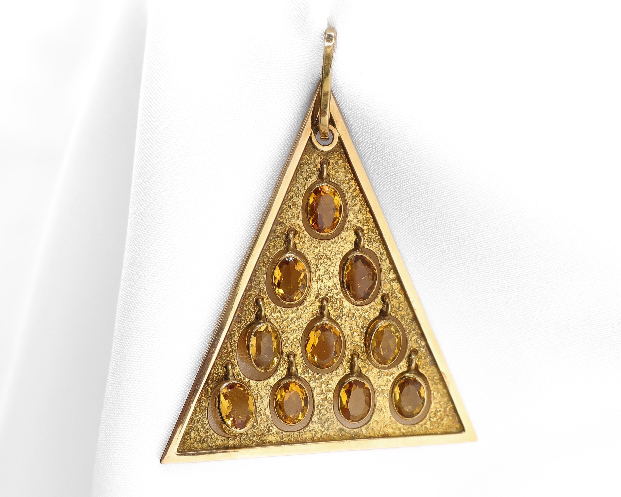 Circa 1970 Oswaldo Guayasamín Kinetic Citrine Pendant