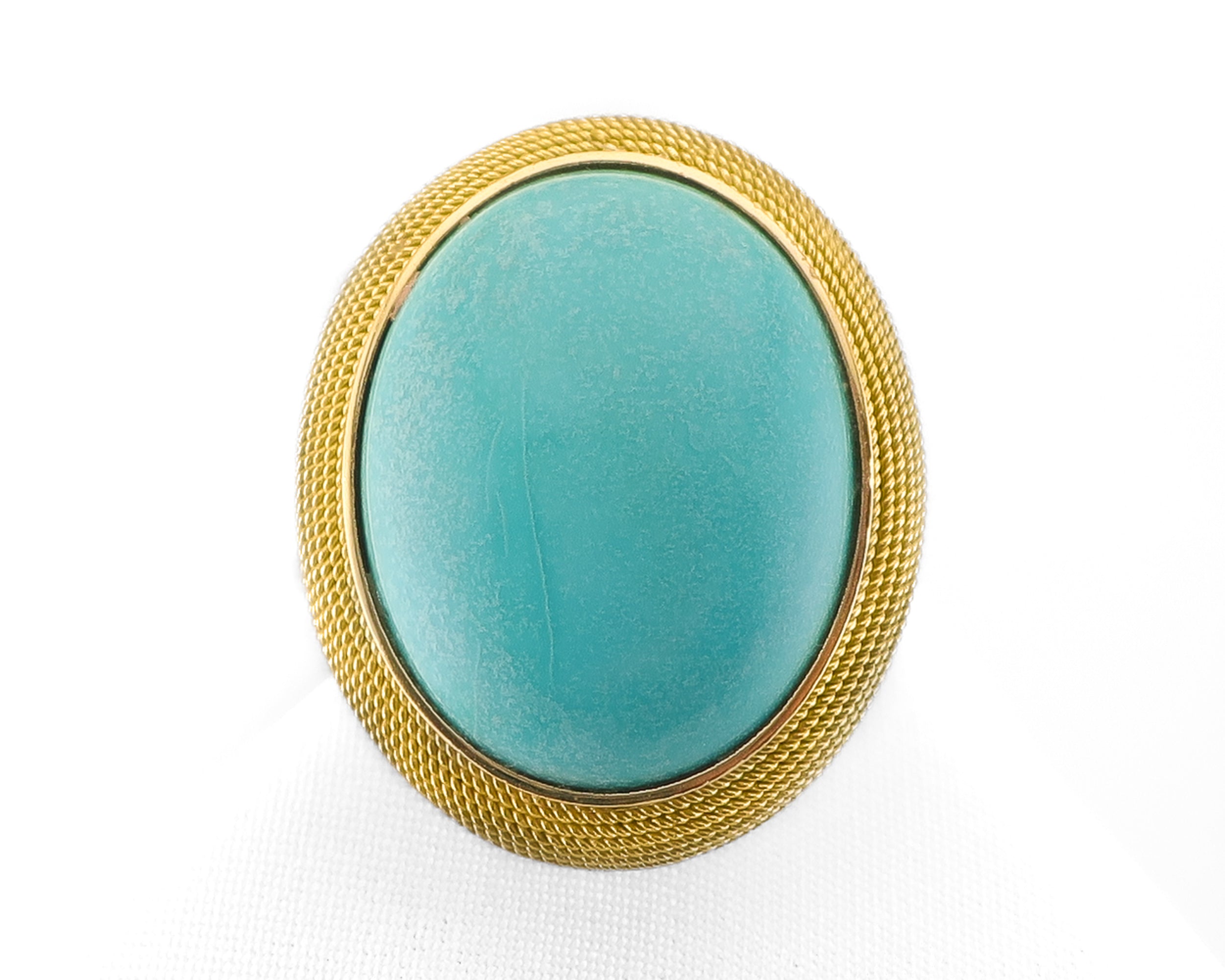 Vintage Italian Turquoise Cabochon Ring