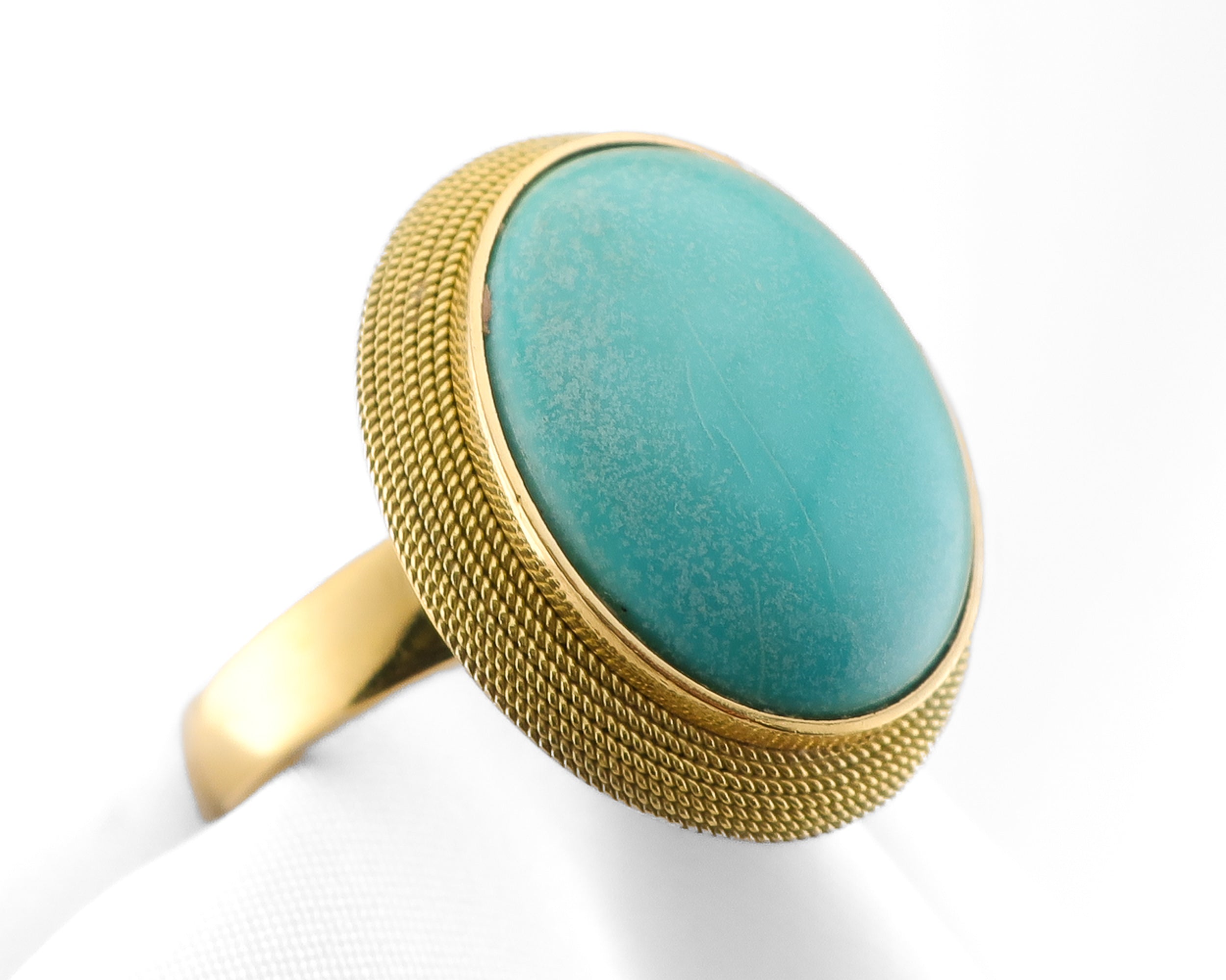 Vintage Italian Turquoise Cabochon Ring