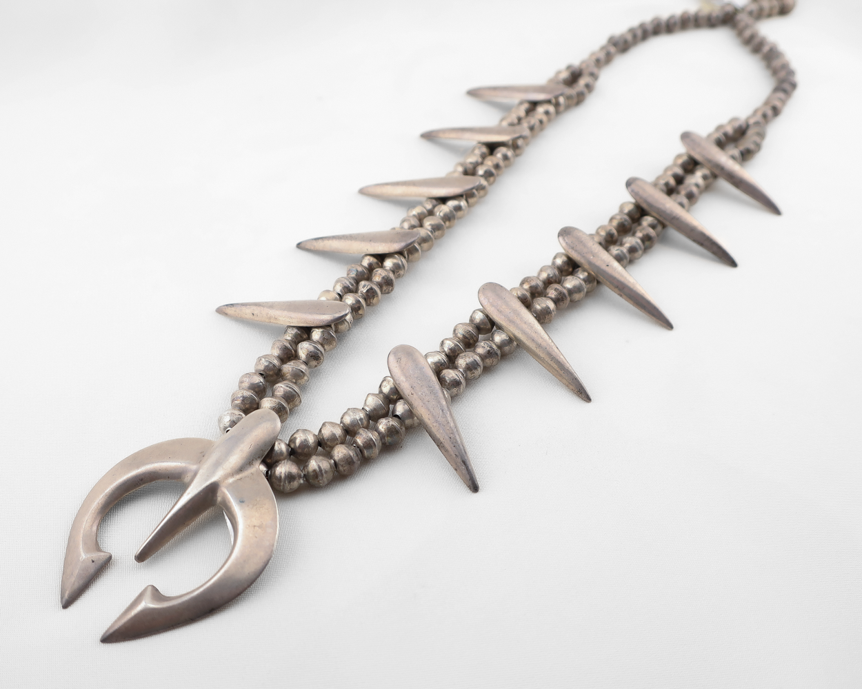 Navajo (Dine') Sand Cast Squash Blossom Necklace