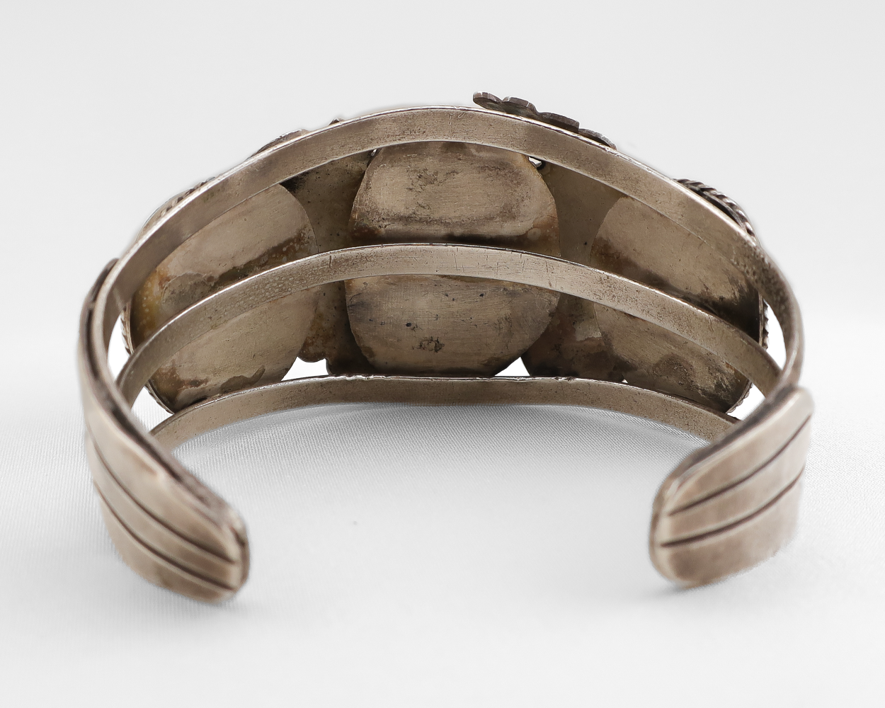 Navajo (Dine') Triple Turquoise Silver Leaf Cuff