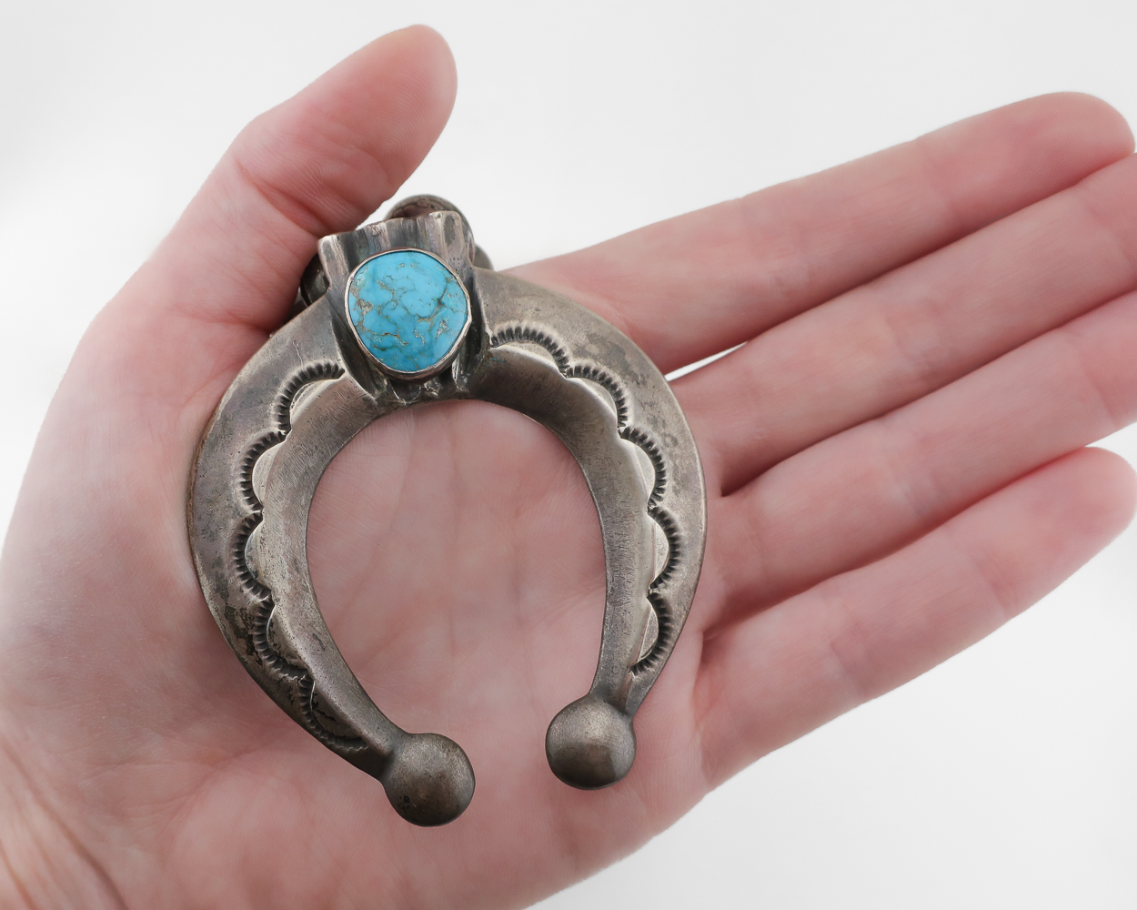 Navajo (Dine') Silver Dime Squash Blossom Necklace