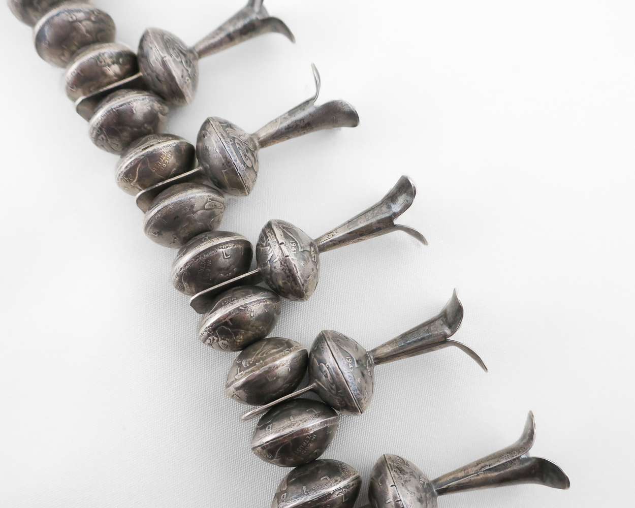 Navajo (Dine') Silver Dime Squash Blossom Necklace