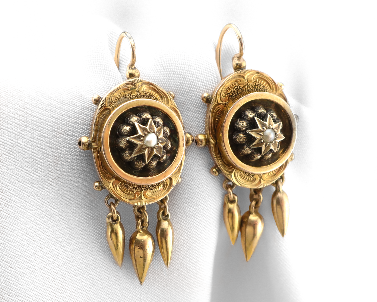 Victorian Engraved Dangle Earrings