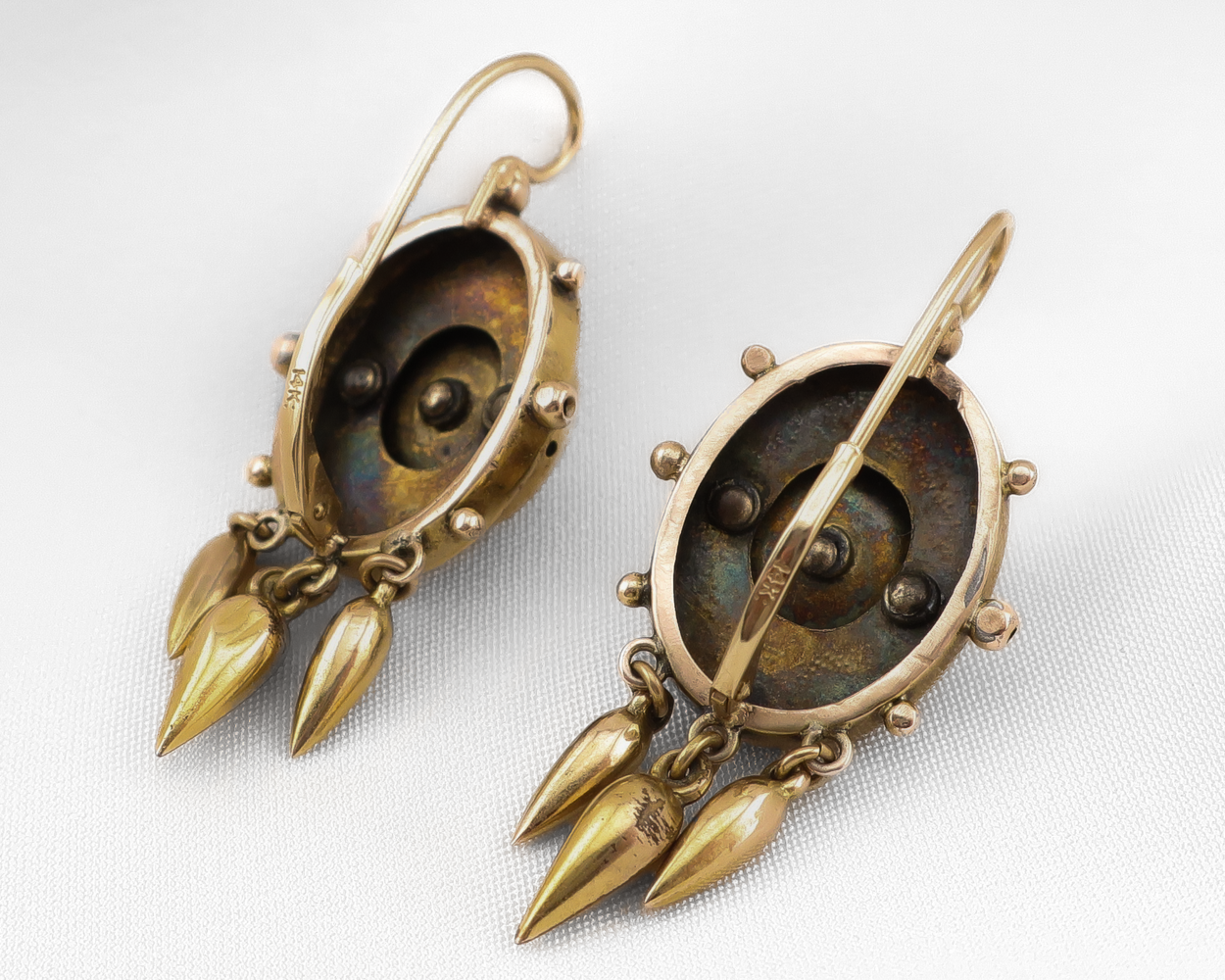 Victorian Engraved Dangle Earrings