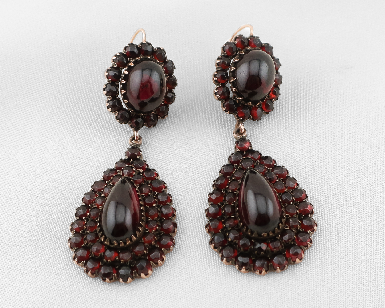 Victorian Bohemian Garnet Drop Earrings