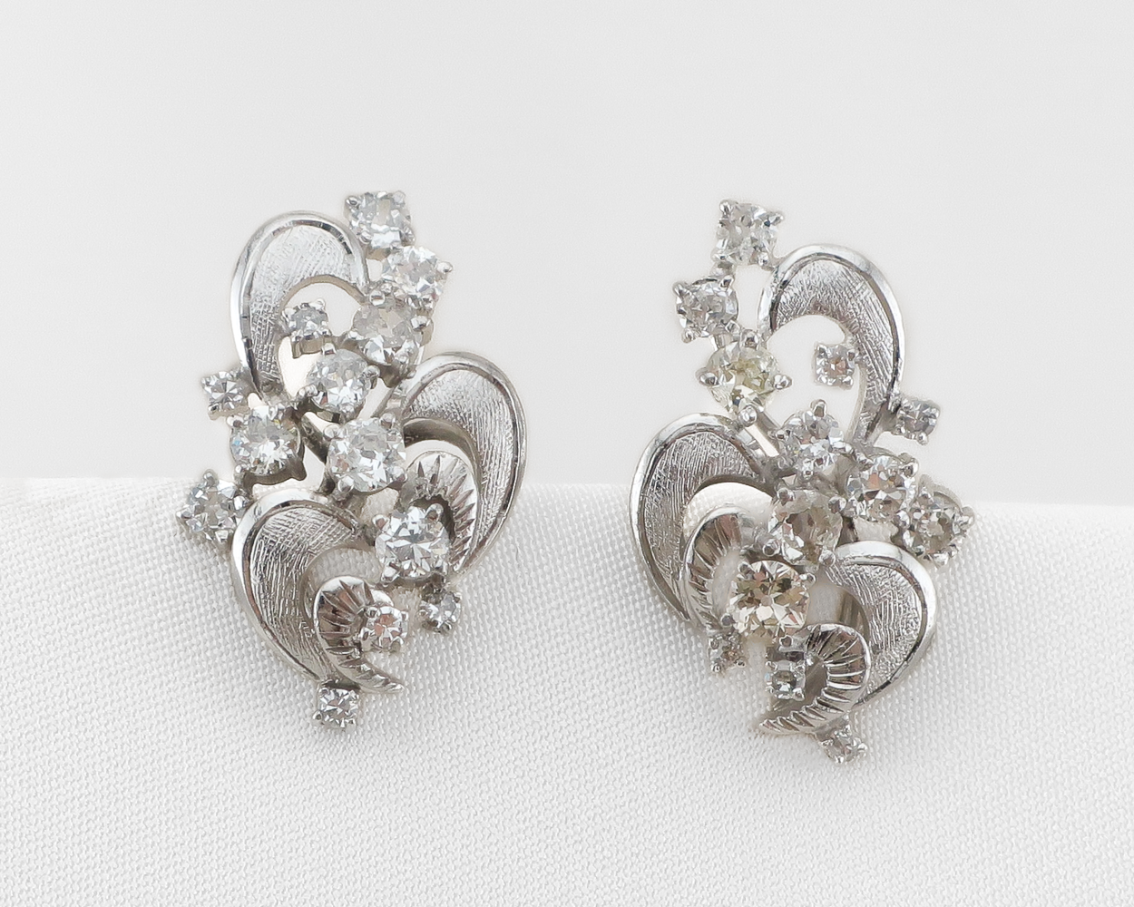 Midcentury Diamond Ribbon Earrings