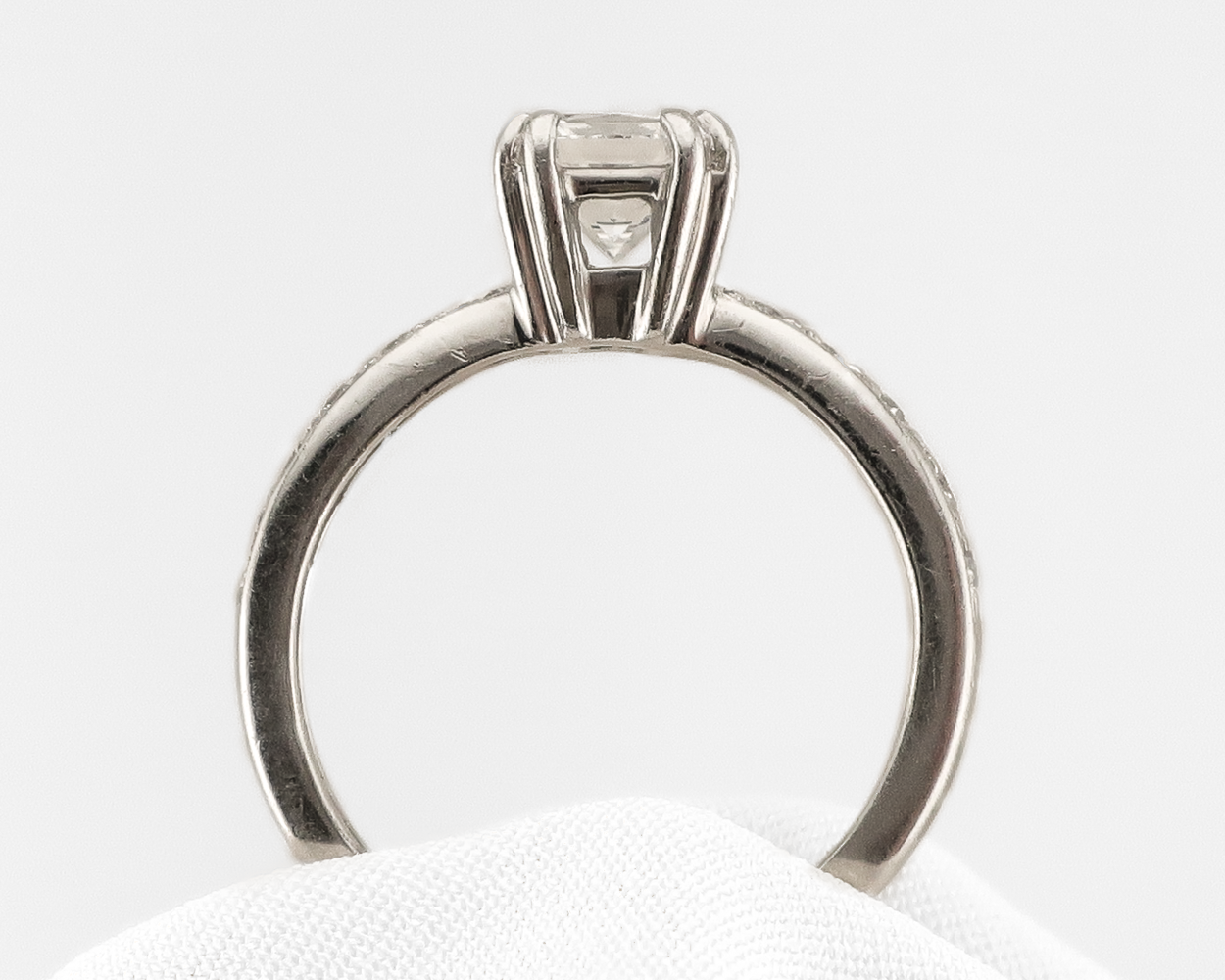 1980s Platinum Princess-Cut Diamond Ring