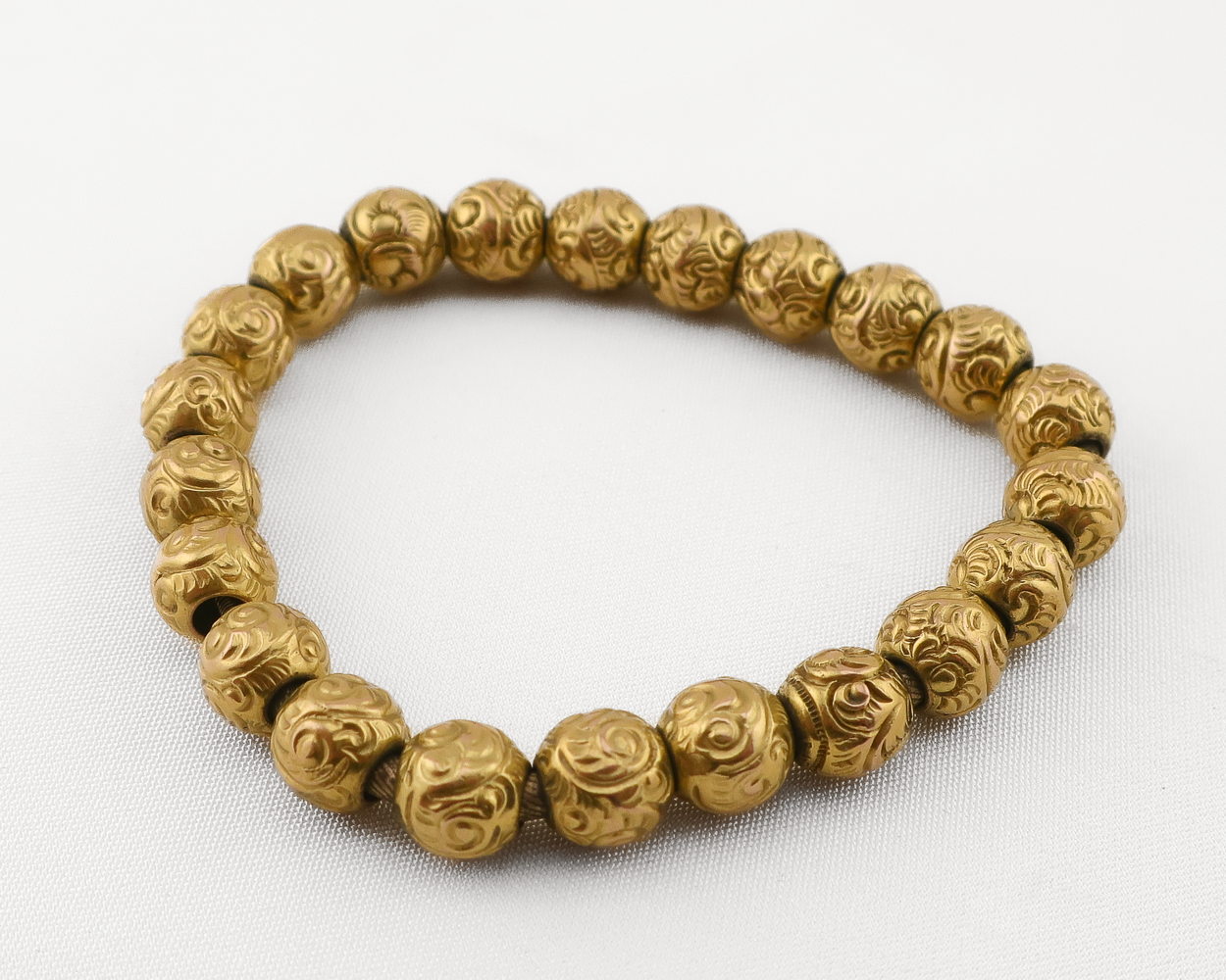 Vintage 14KT Beaded Stretch Bracelet