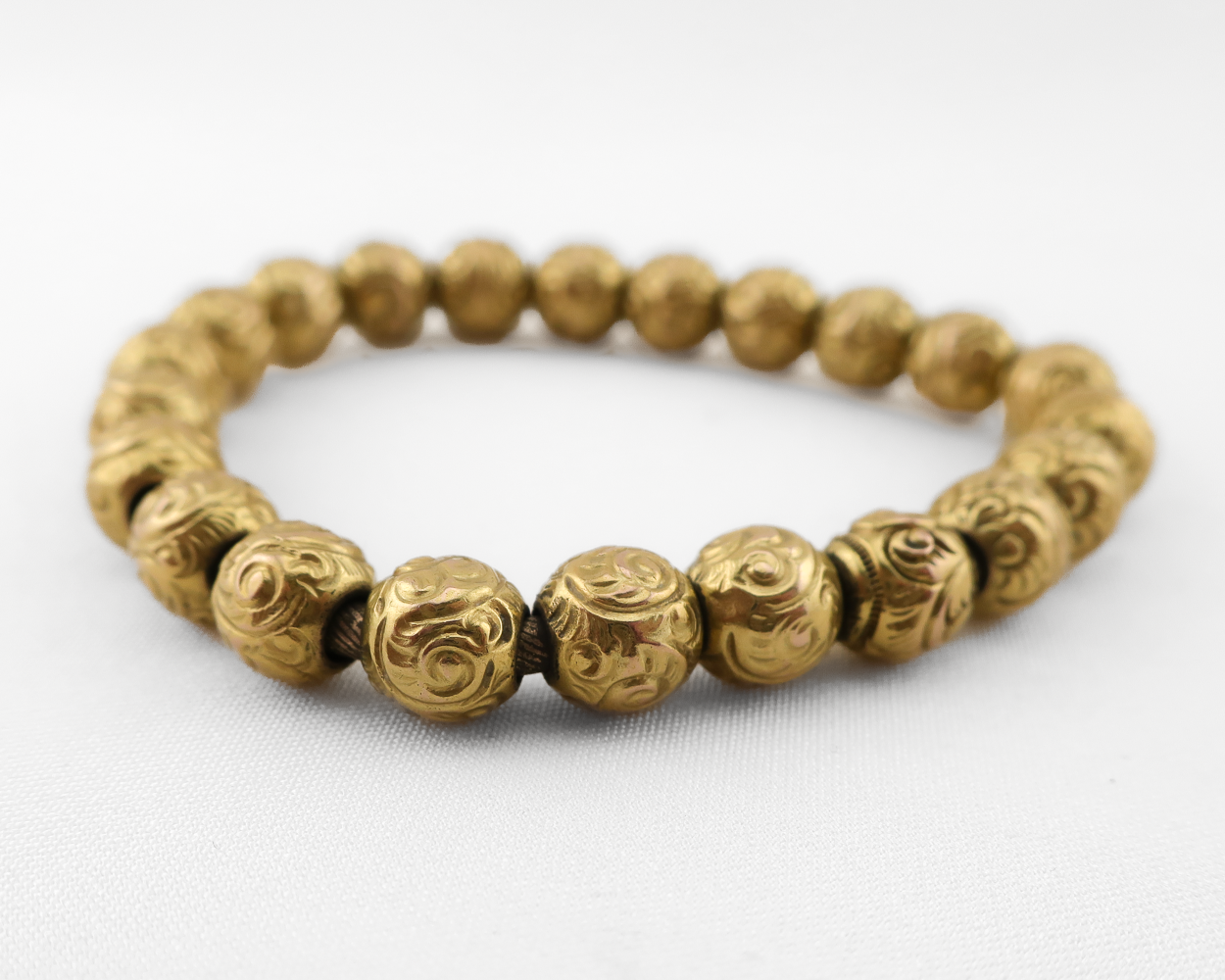 Vintage 14KT Beaded Stretch Bracelet