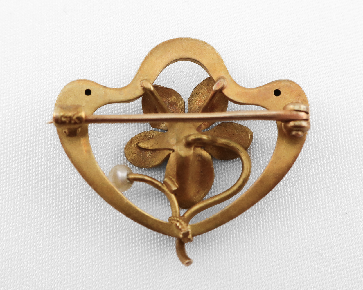 Art Nouveau Brooch Enamel Flower Brooch