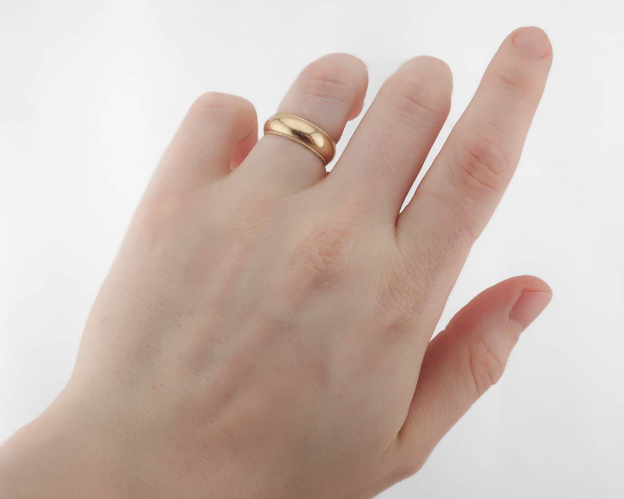 Vintage 14K Milgrain Edge Wedding Band
