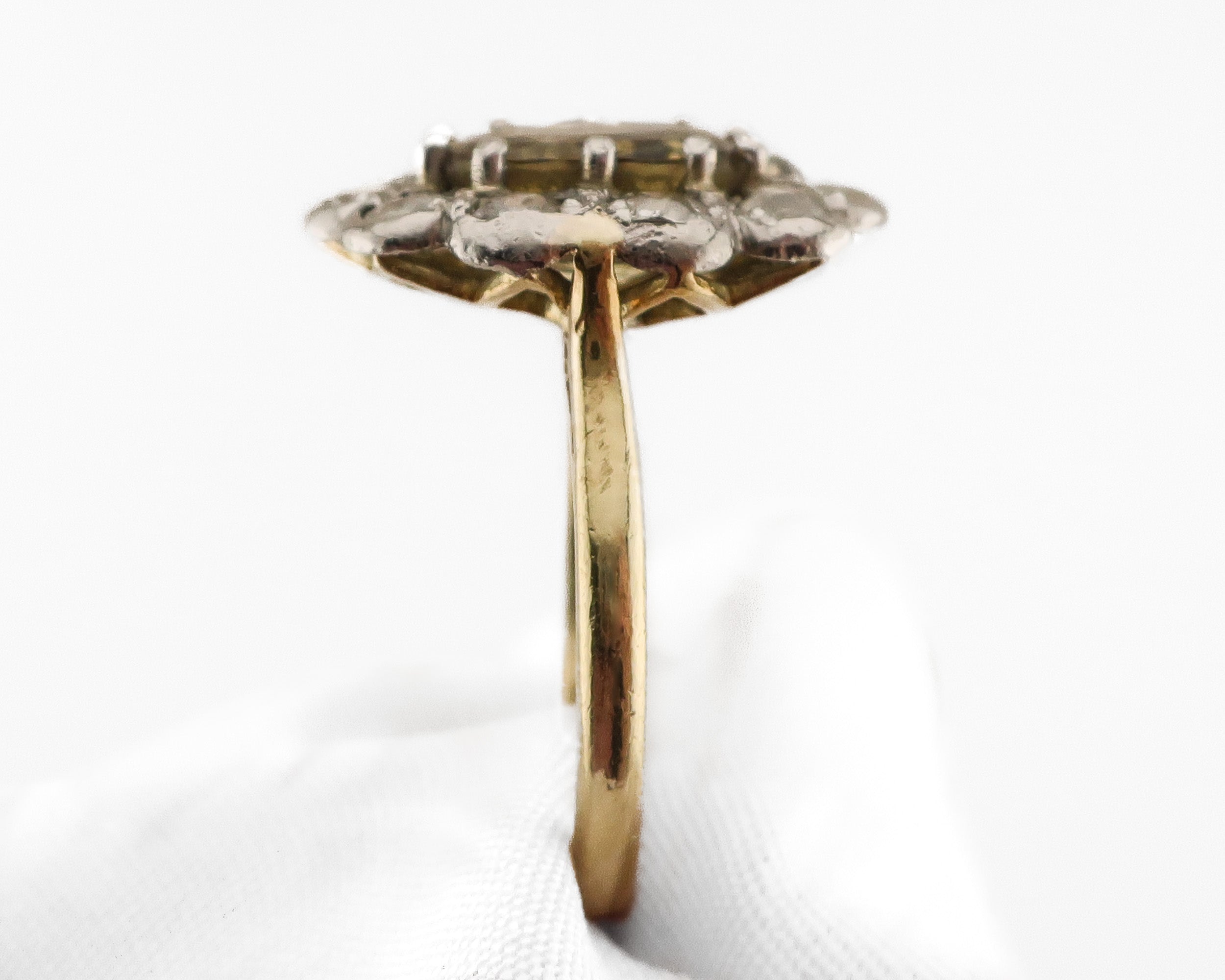 Edwardian Alexandrite & Diamond Halo Ring